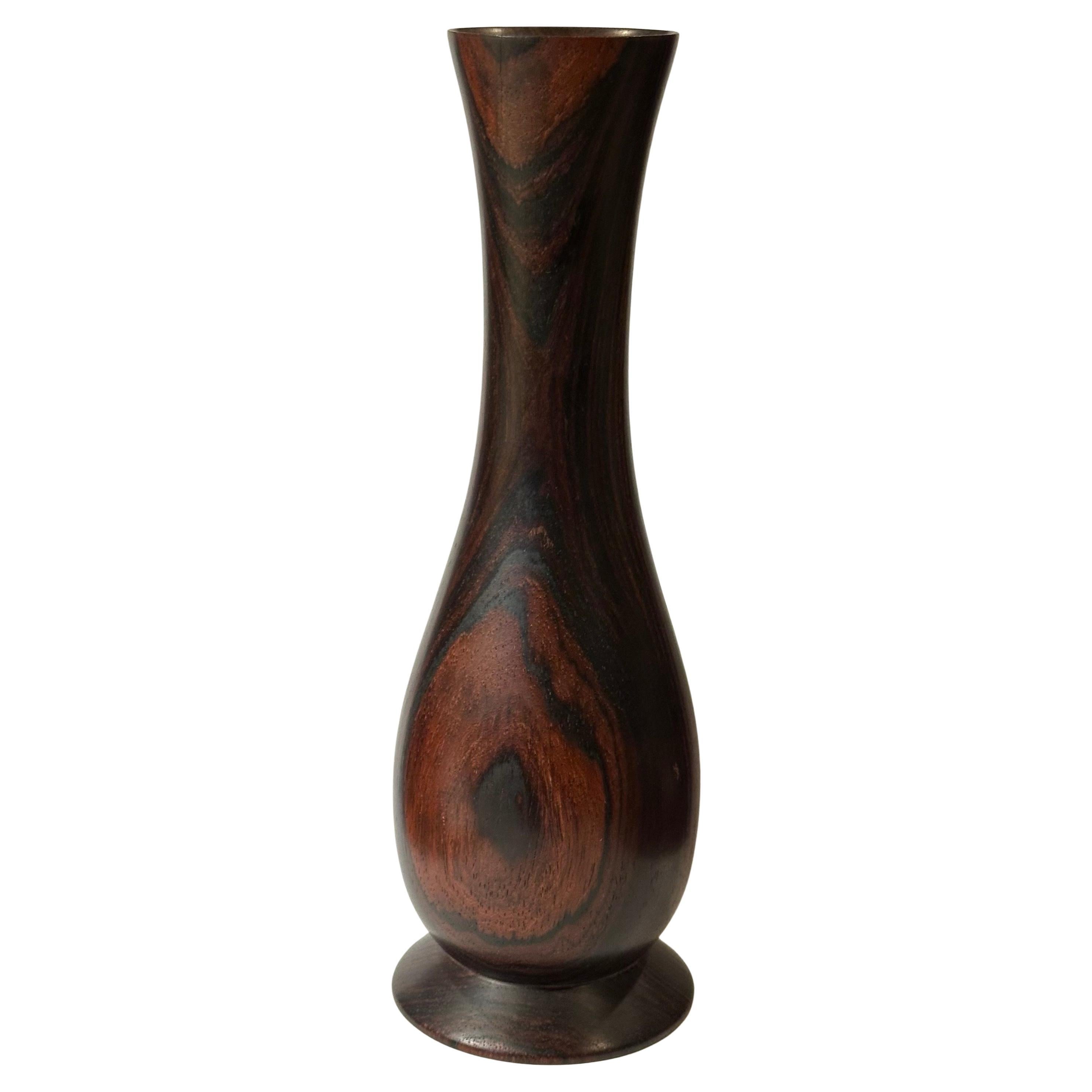 American MCM Signed Rosewood Bud Vase For Sale 7
