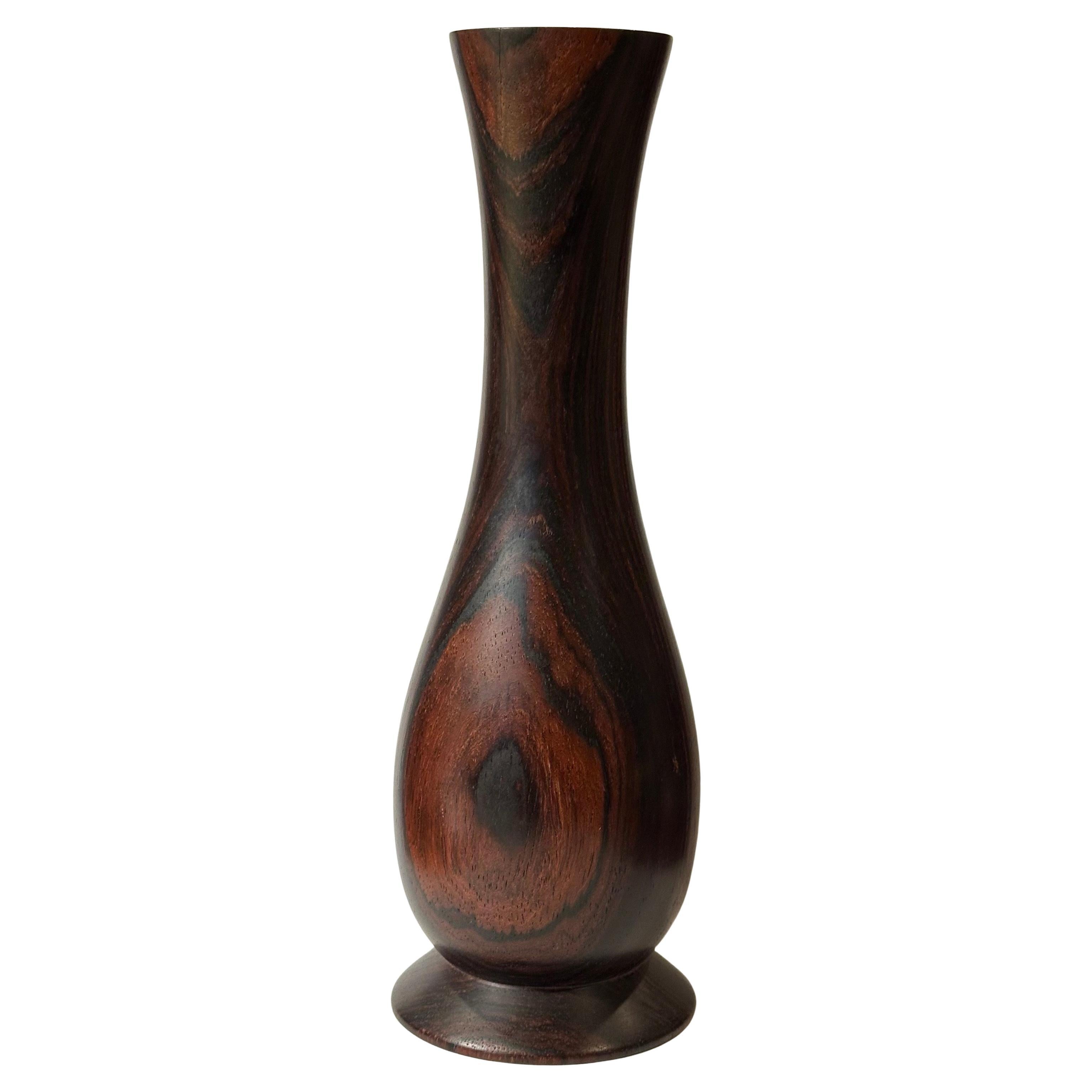 American MCM Signed Rosewood Bud Vase For Sale
