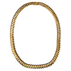 Amerikanische Mesh-Halskette Gelb Massivgold 18 Karat