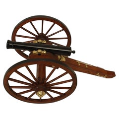 Antique American Metal Signal Cannon with Carriage