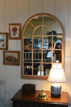 American Mid 19th Century Arched Tall Window  Frame with Replaced Mirrors