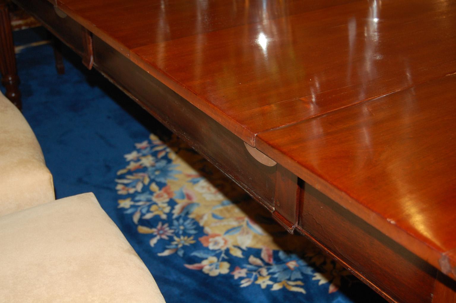 American Mid 19th Century Cornelius Briggs Mahogany Banquet Table with Leaves 4