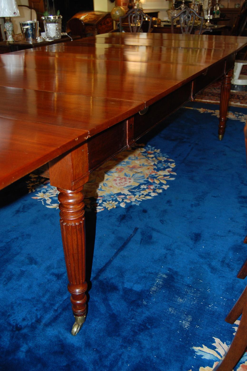 American Mid 19th Century Cornelius Briggs Mahogany Banquet Table with Leaves 5