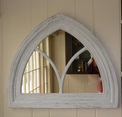 American Mid 19th Century Gothic Revival  Peaked Window Frame Now with Mirrors