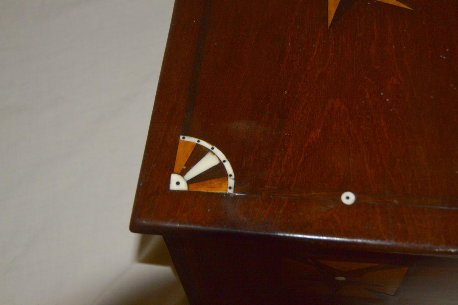Ivory American Mid-19th Century Sailor Made Valuables Box with Extensive Inlays