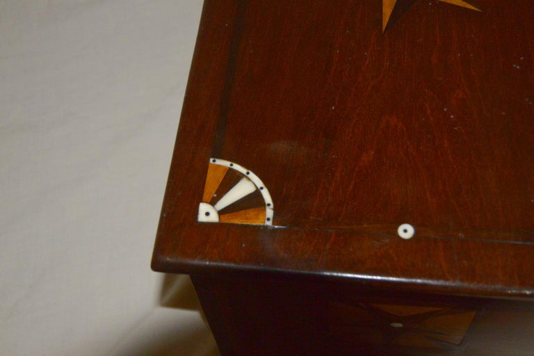 Ivory American Mid-19th Century Sailor Made Valuables Box with Extensive Inlays For Sale