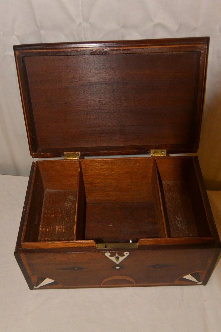 American Mid-19th Century Sailor Made Valuables Box with Extensive Inlays For Sale 2