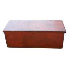 American Mid 19th Century Six Board Seaman's Chest with Original Finish