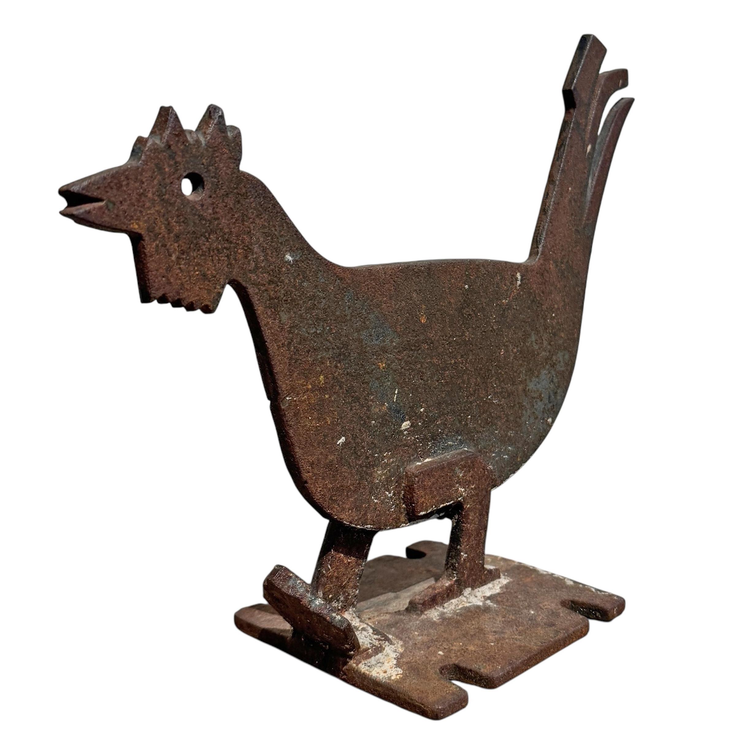 American Mid-20th Century Folk Art Rooster Bootscrape In Good Condition For Sale In Chicago, IL