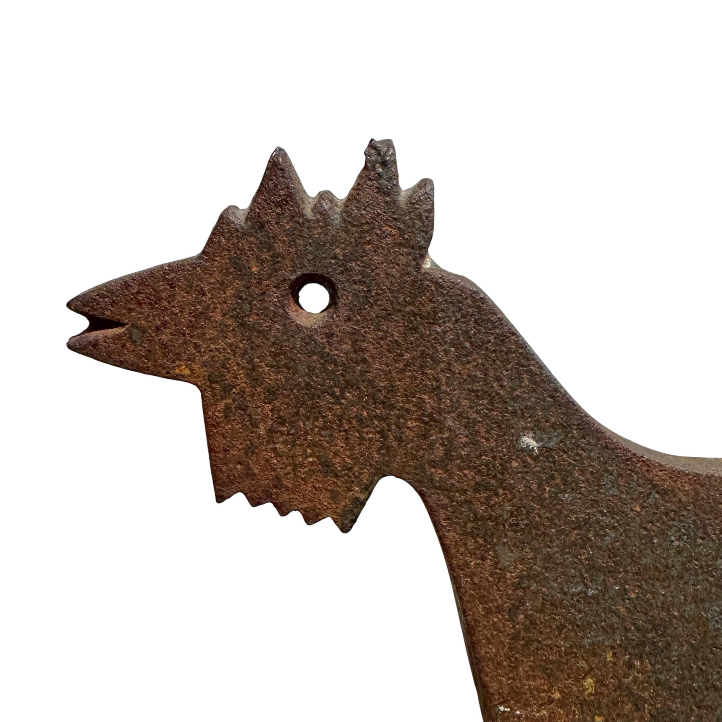 American Mid-20th Century Folk Art Rooster Bootscrape For Sale 2