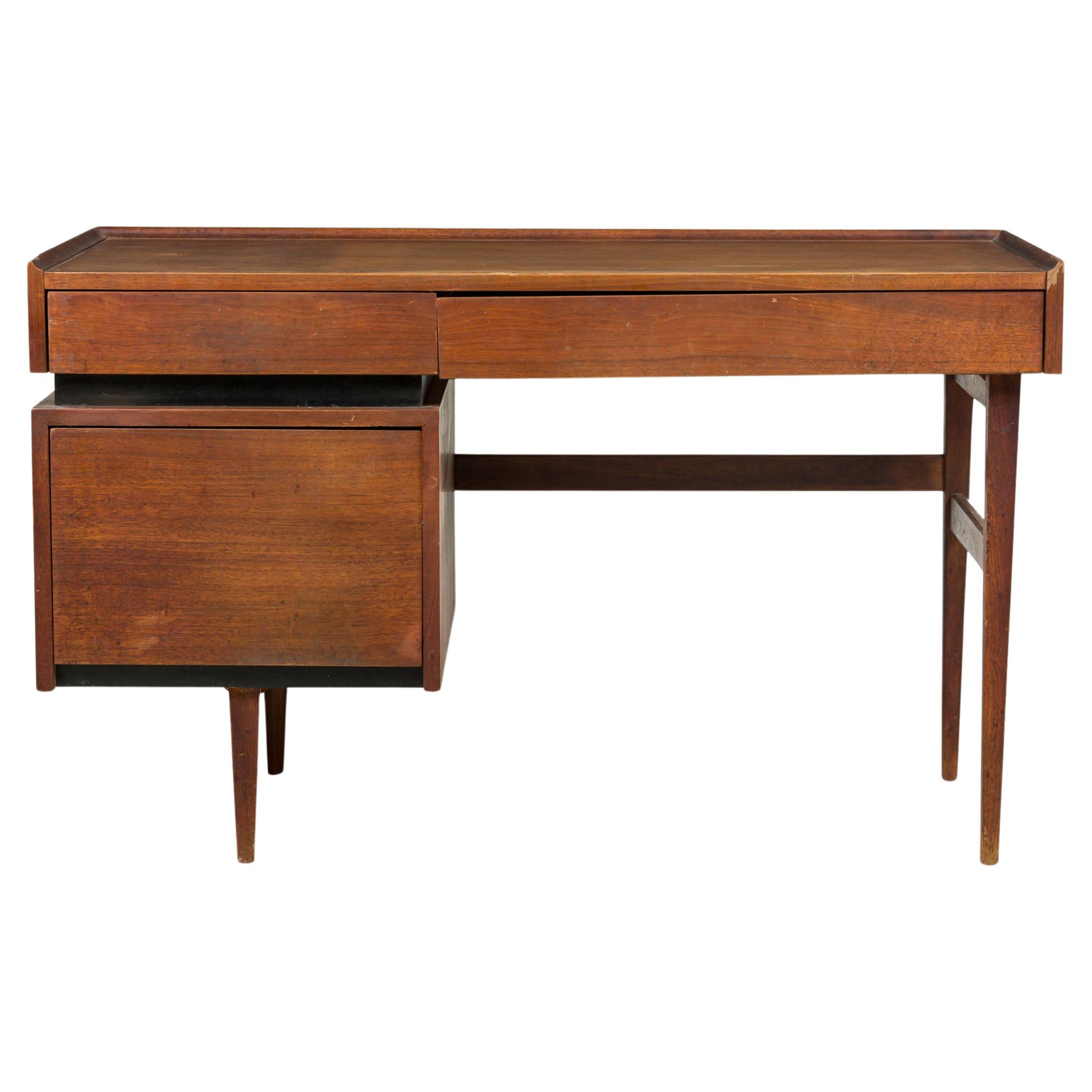American Mid-Century 3-drawer Walnut Desk