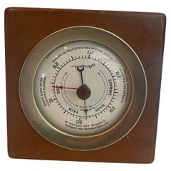 American Mid Century Airguide Walnut Case Desktop Barometer