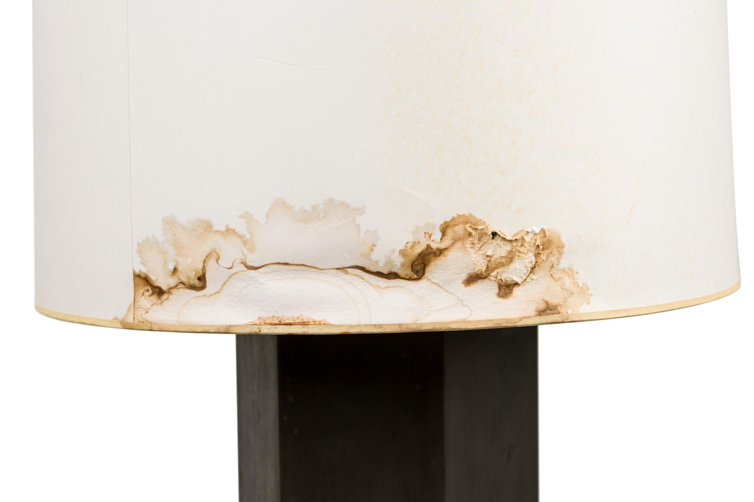 American Mid-Century Antique Bronze Hexagonal Column Table Lamp 6