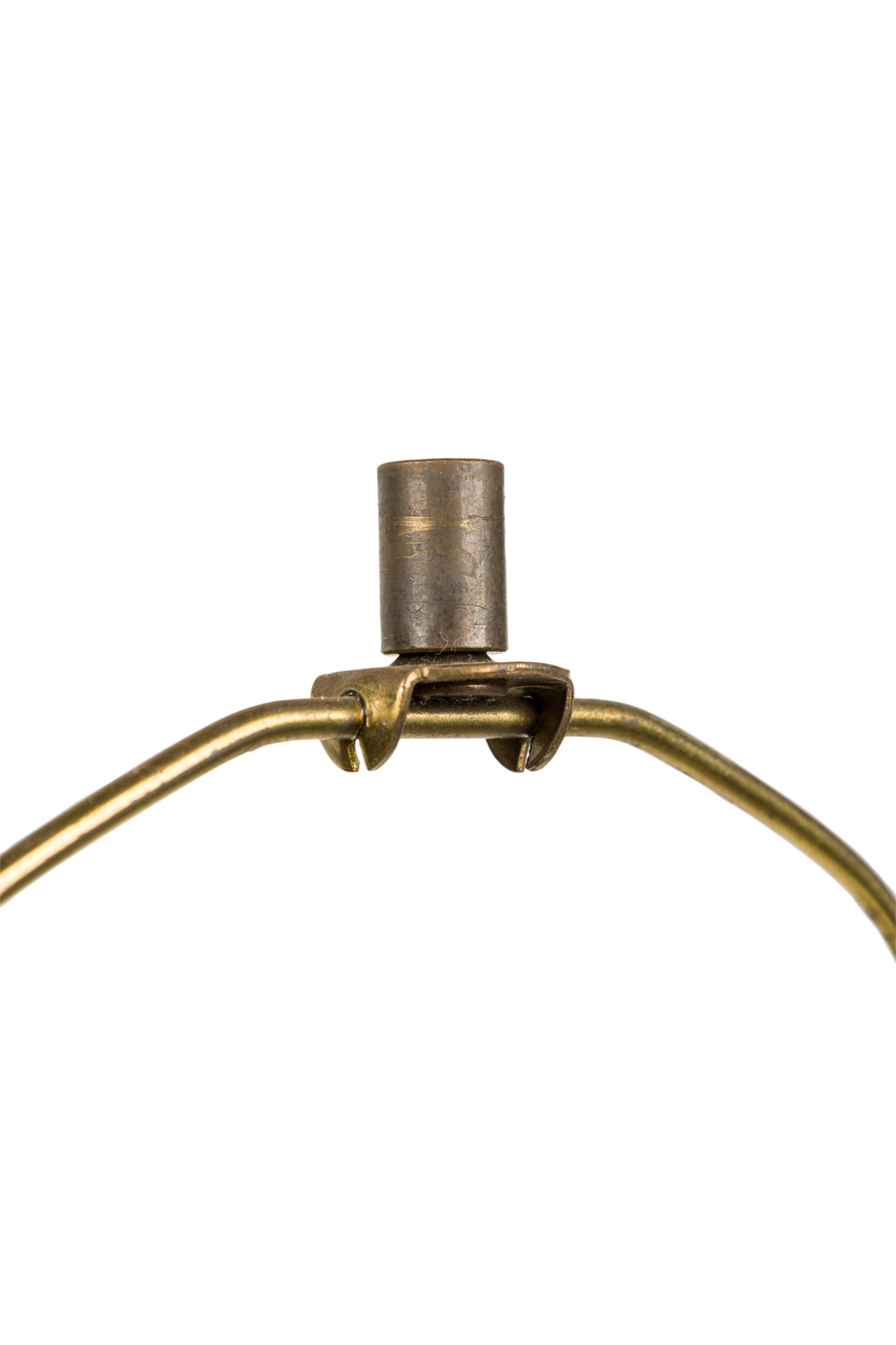 American Mid-Century Antique Bronze Hexagonal Column Table Lamp 1