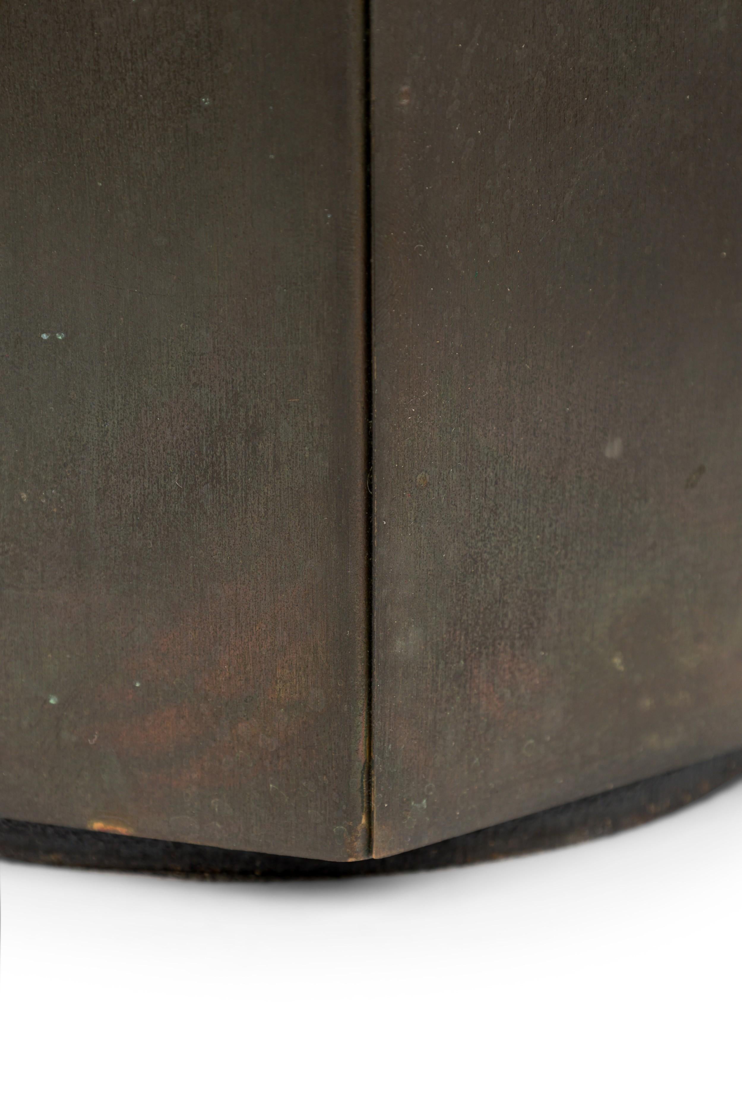American Mid-Century Antique Bronze Hexagonal Column Table Lamp 2
