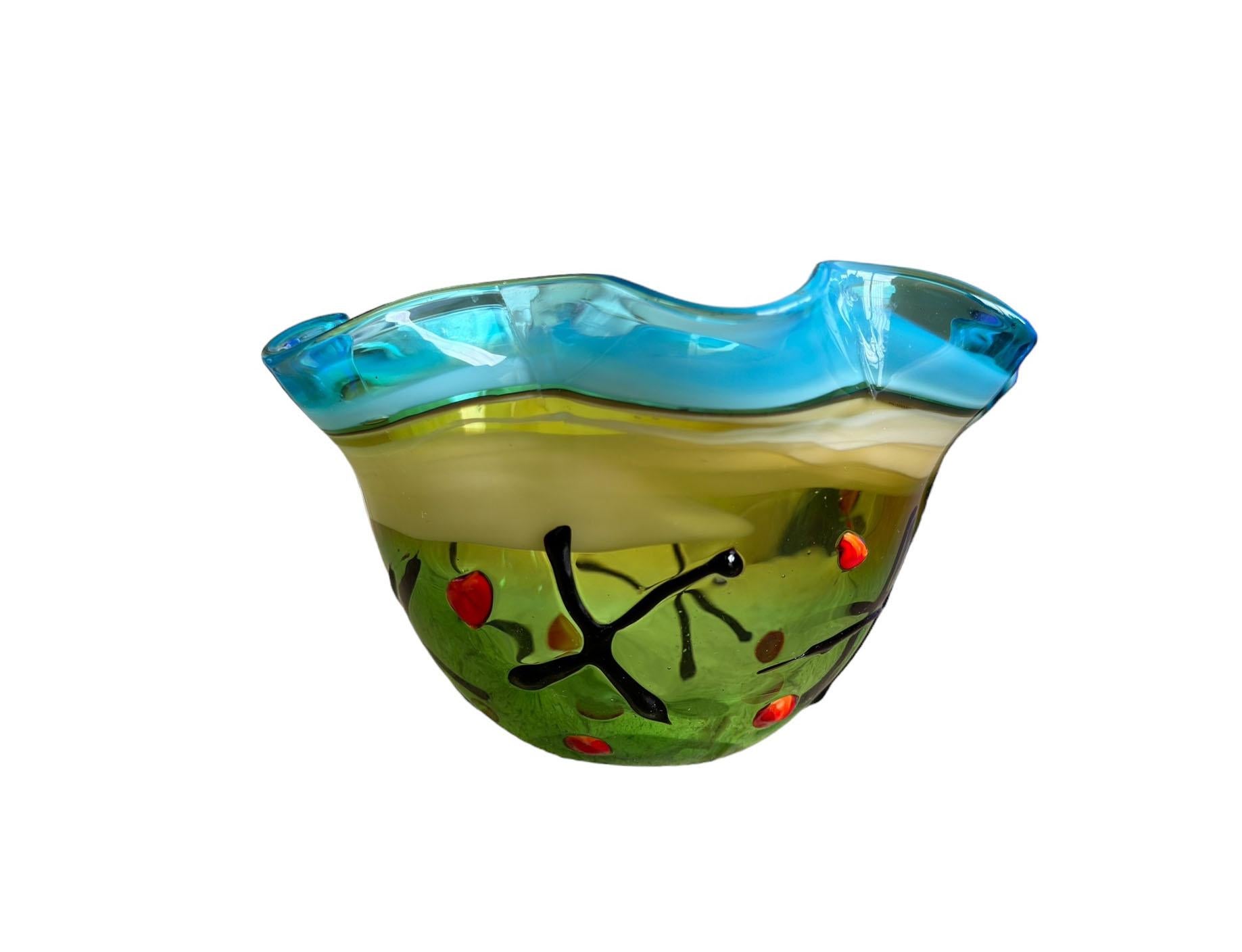 American Mid Century Art Glass Bowl For Sale 2