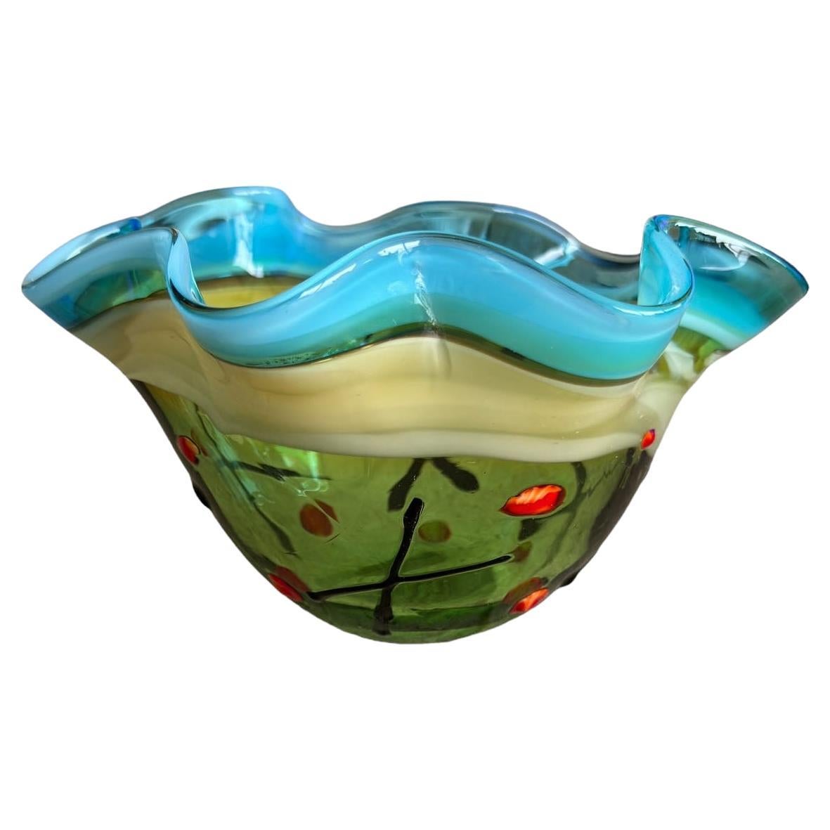 American Mid Century Art Glass Bowl For Sale
