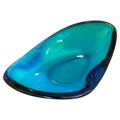 Vintage American Mid Century Atomic age Boomerang Shape Glass Ashtray by L E  Smith