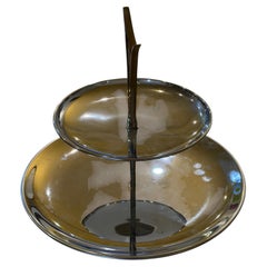 American Mid Century Atomic Age Double Tear Serving Tray by Kromex