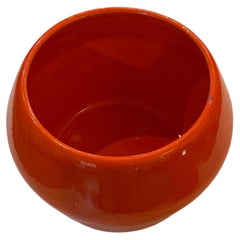 American Mid Century Atomic Orange Glaze Architectural Planter by Miali Pottery