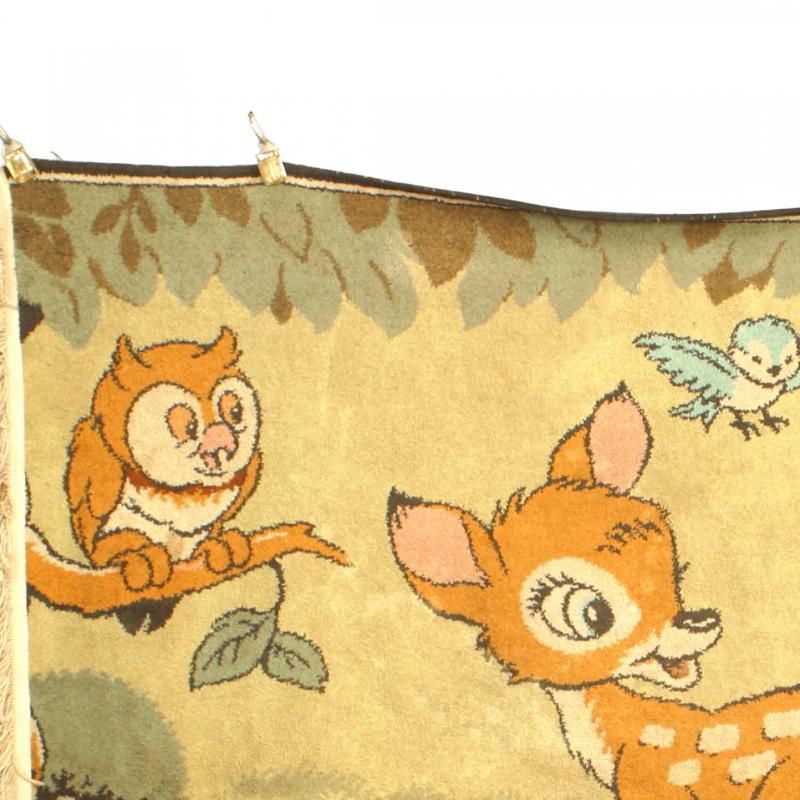 Tessuto Tappeto American Mid-Century con cartone animato Bambi in vendita