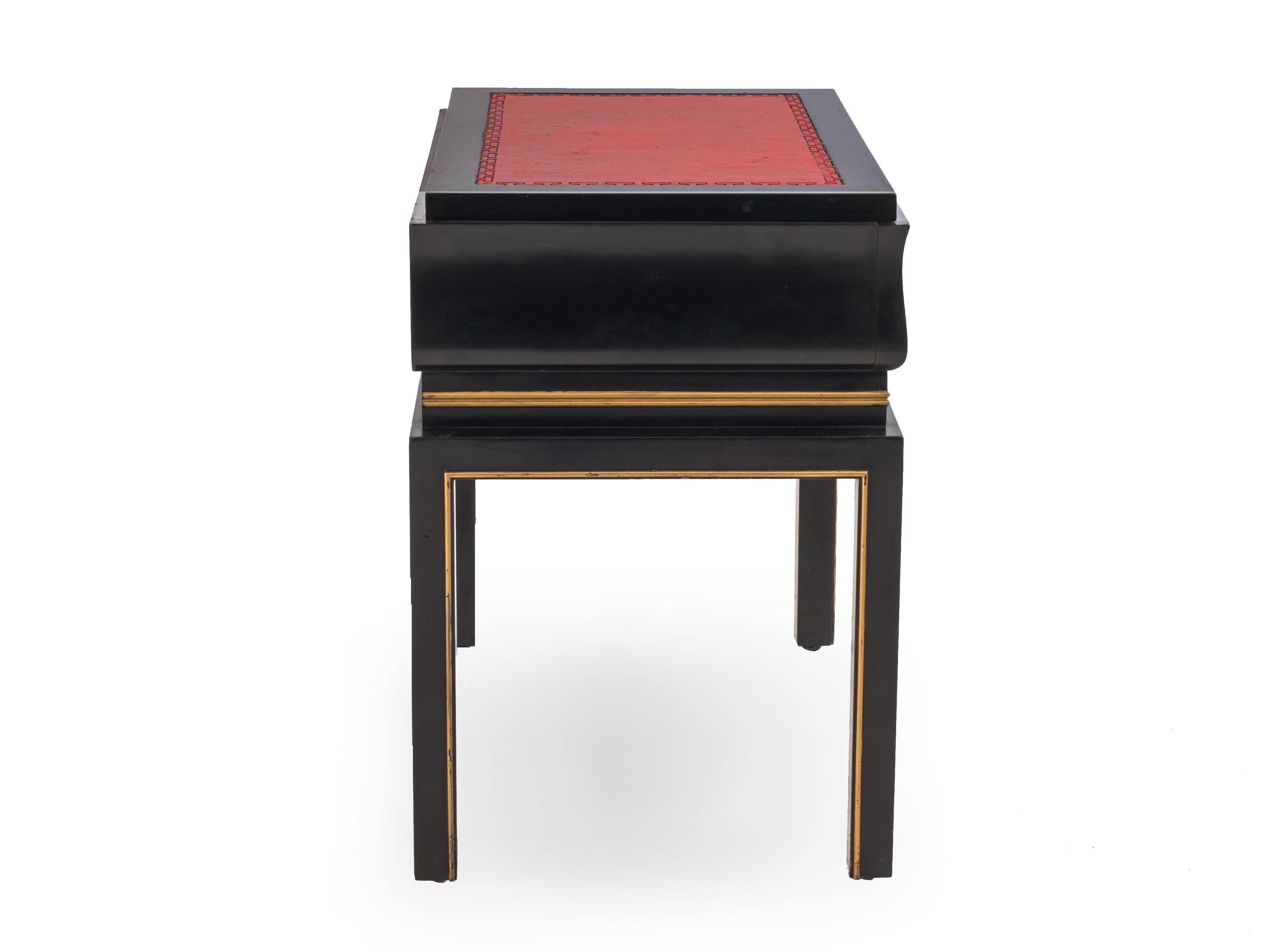 Mid-Century Modern American Midcentury Black Lacquered End Tables