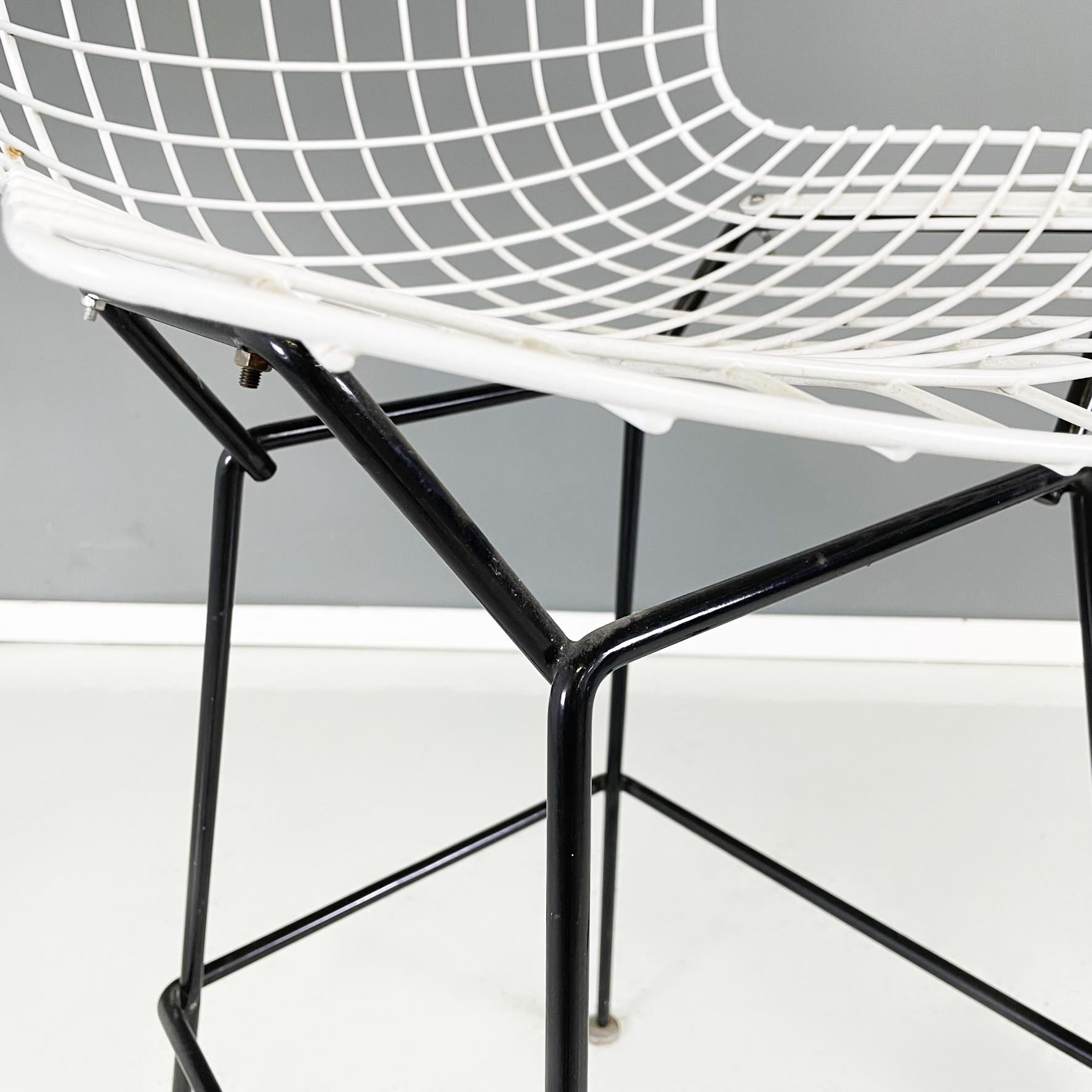 American Midcentury Black White Metal High Stools by Bertoia for Knoll, 1960s For Sale 9