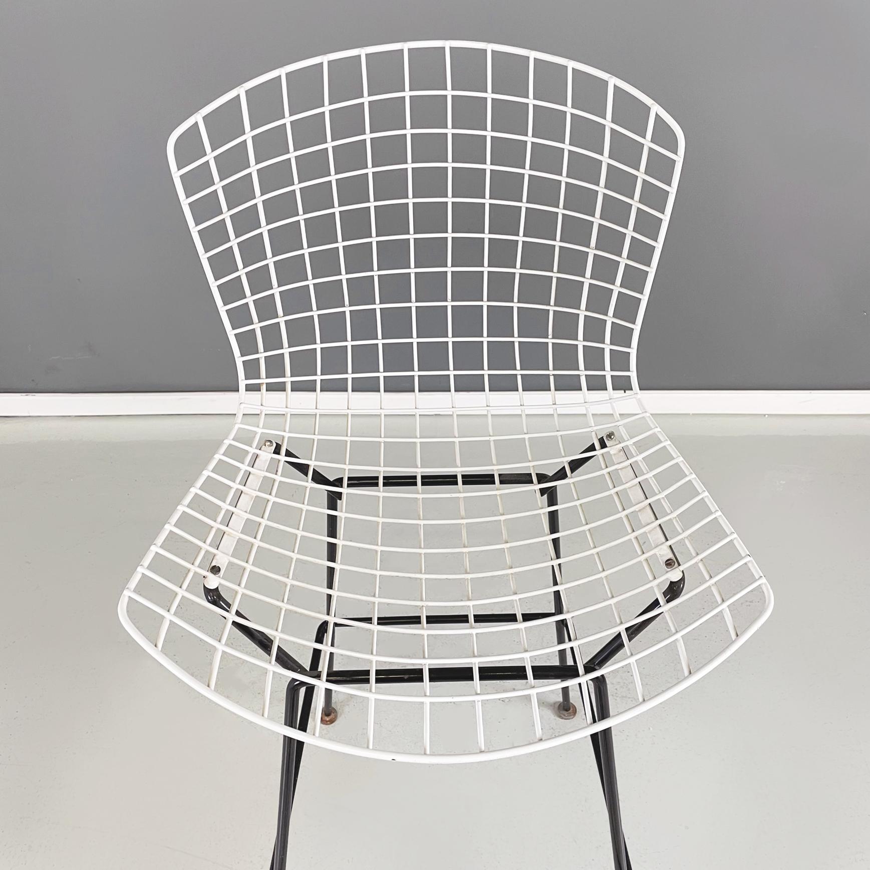 American Midcentury Black White Metal High Stools by Bertoia for Knoll, 1960s For Sale 1