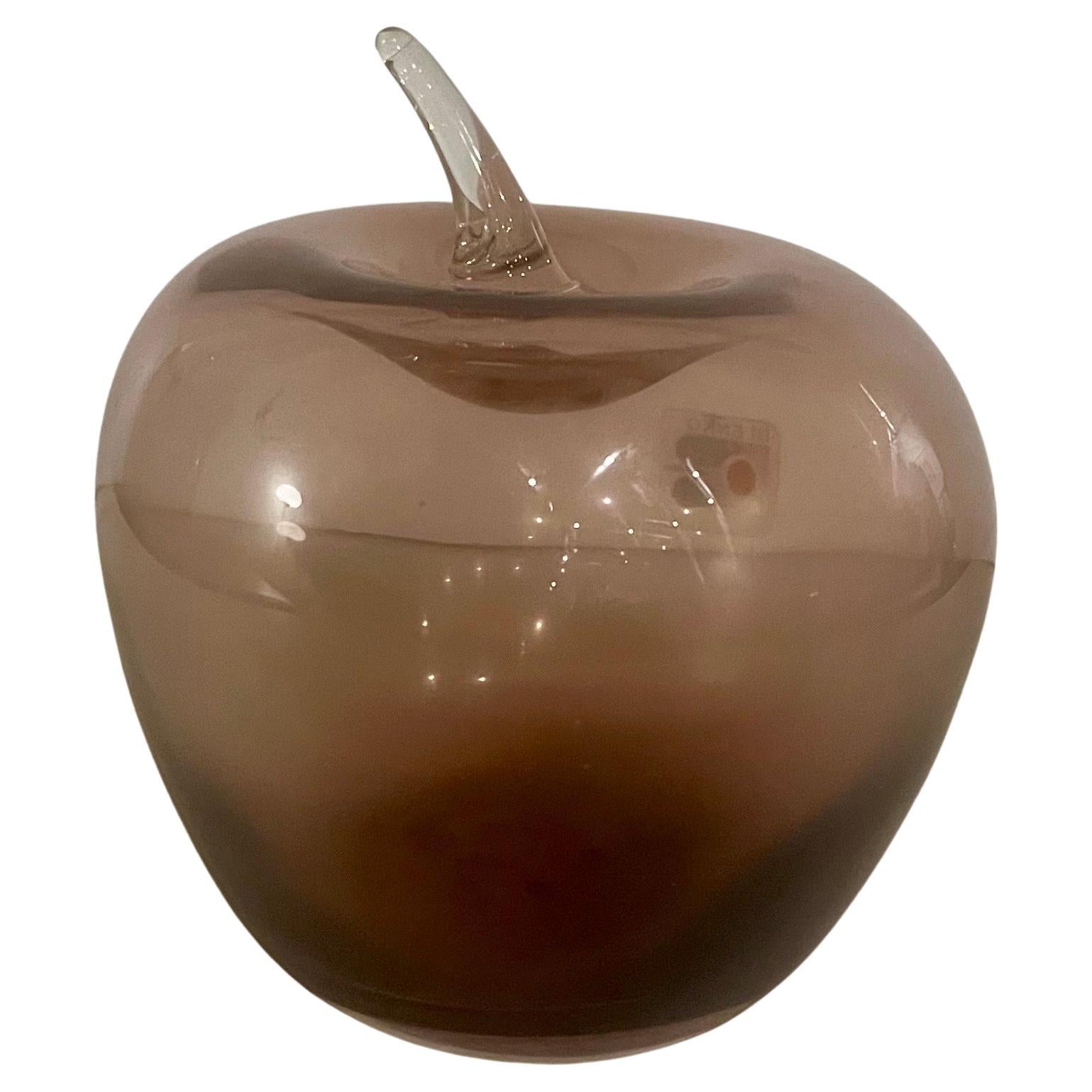Beautiful purple tainted Blenko glass apple excellent condition no chips or cracks great color and very collectible.