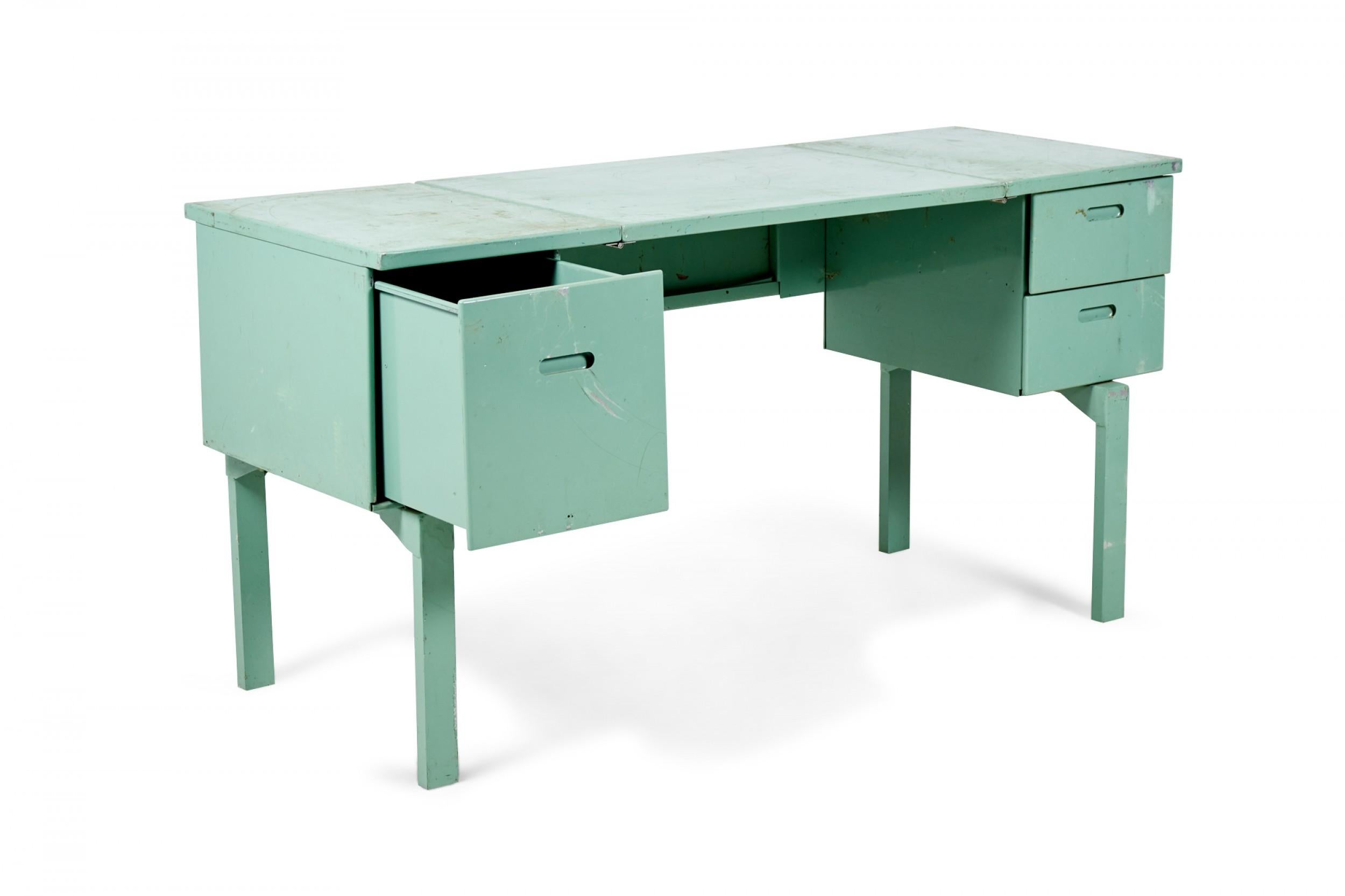 American Mid-Century Blue Coated Aluminum Folding Army Desk 4