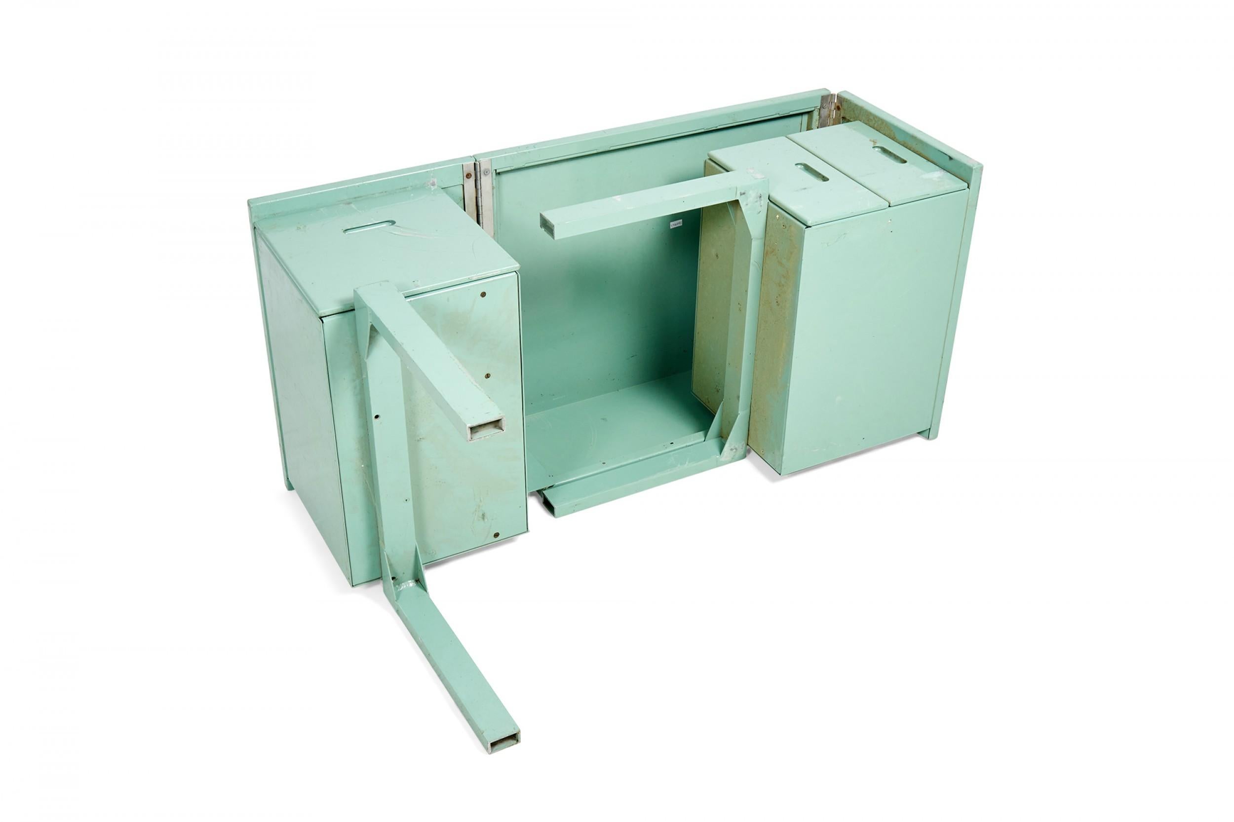 American Mid-Century Blue Coated Aluminum Folding Army Desk 8
