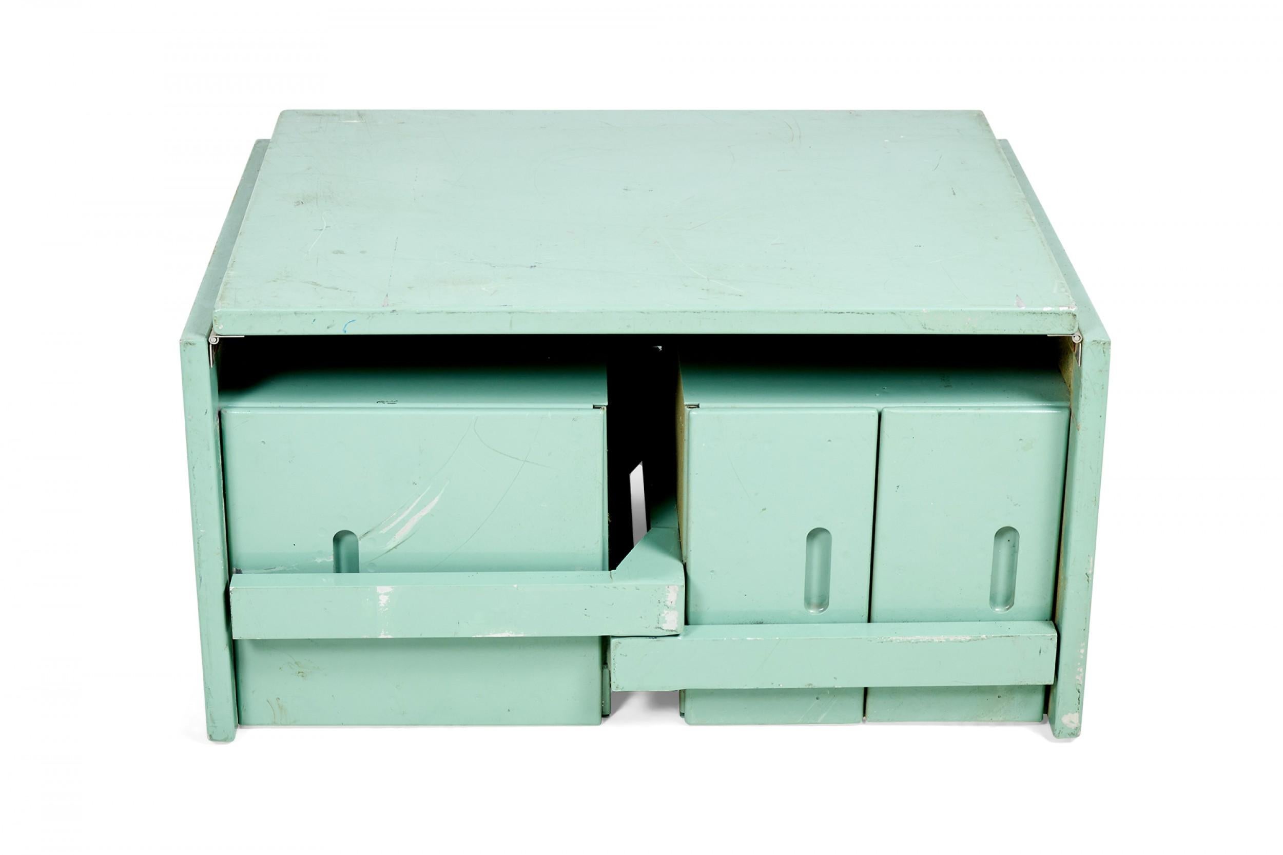 American Mid-Century Blue Coated Aluminum Folding Army Desk 10