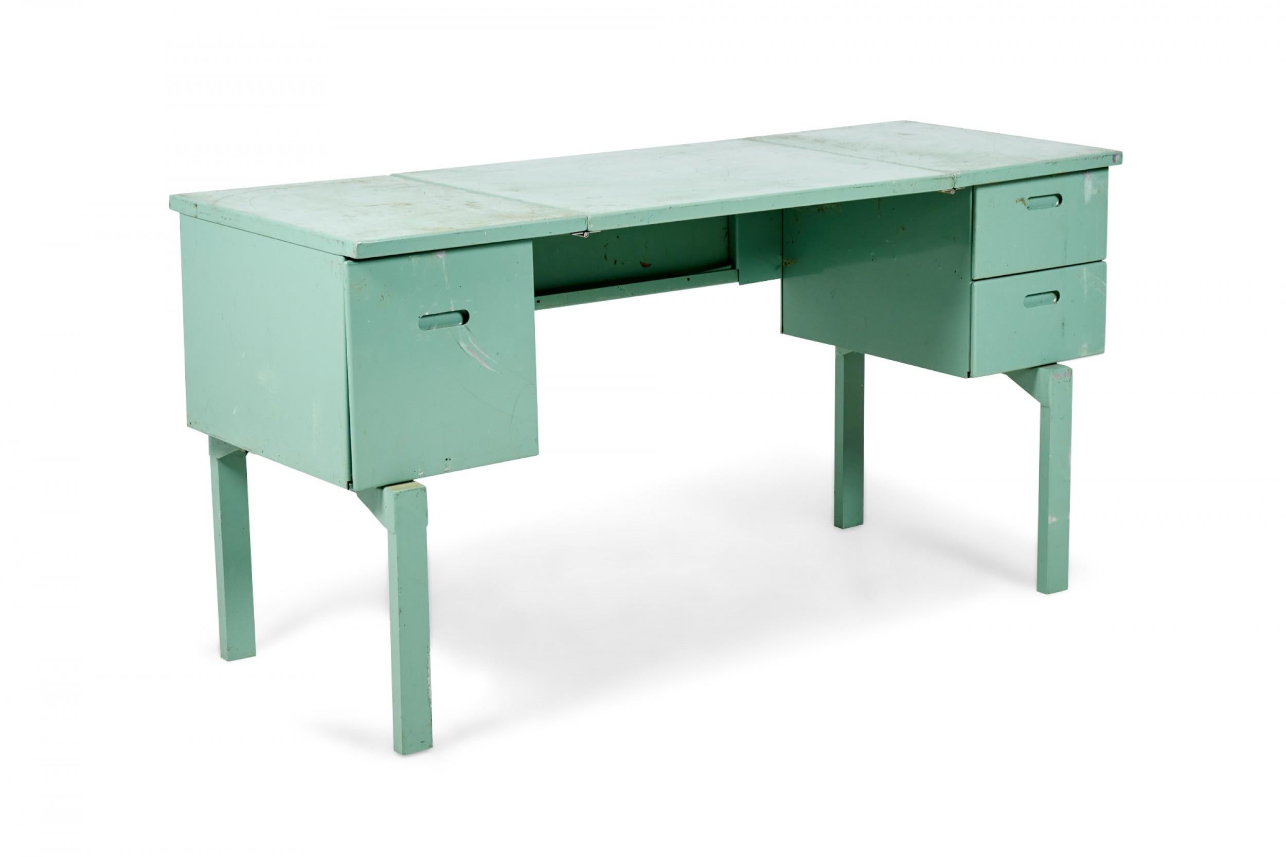 American Mid-Century Blue Coated Aluminum Folding Army Desk 2