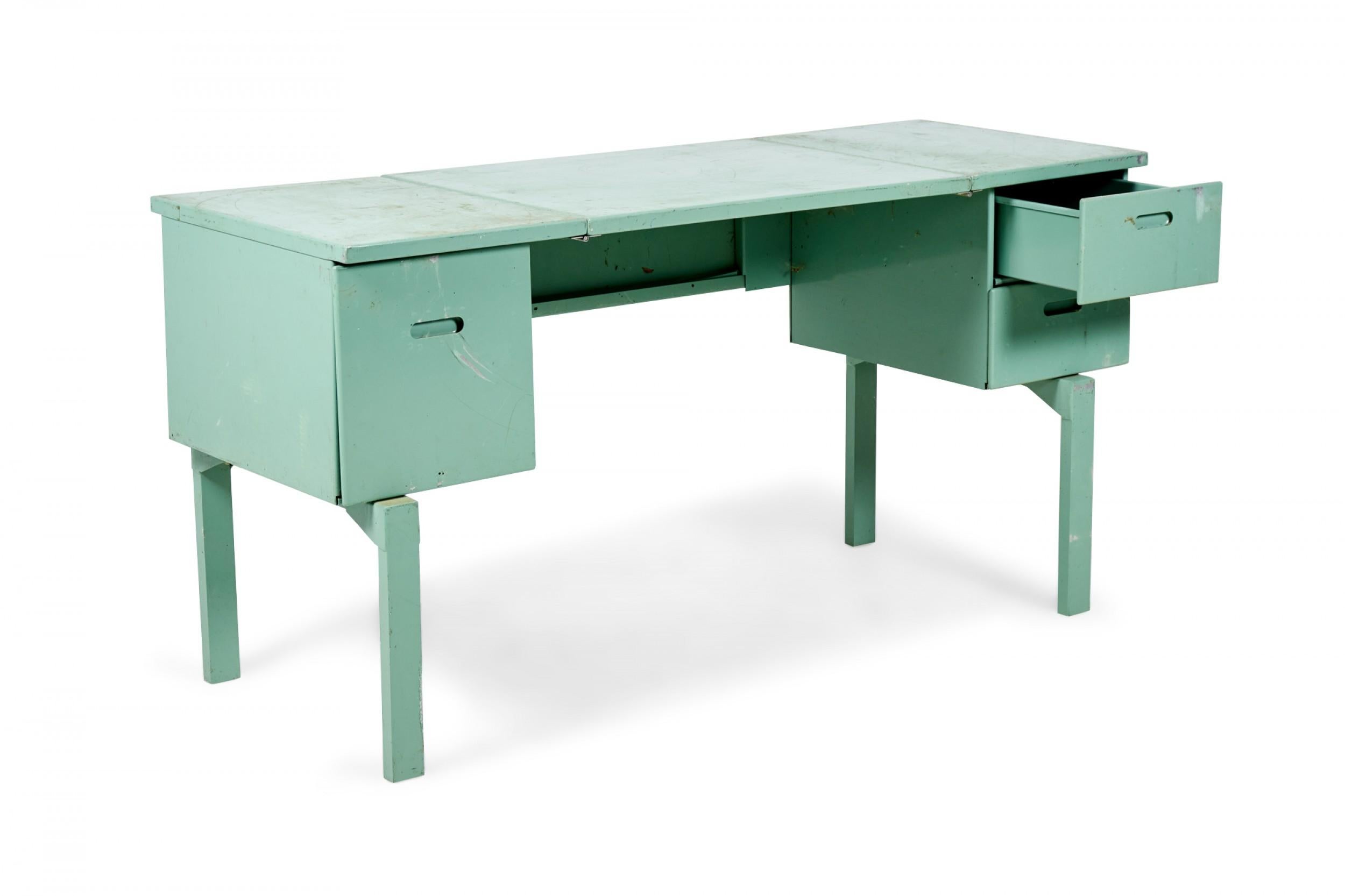 American Mid-Century Blue Coated Aluminum Folding Army Desk 3