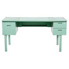American Mid-Century Blue Coated Aluminum Folding Army Desk