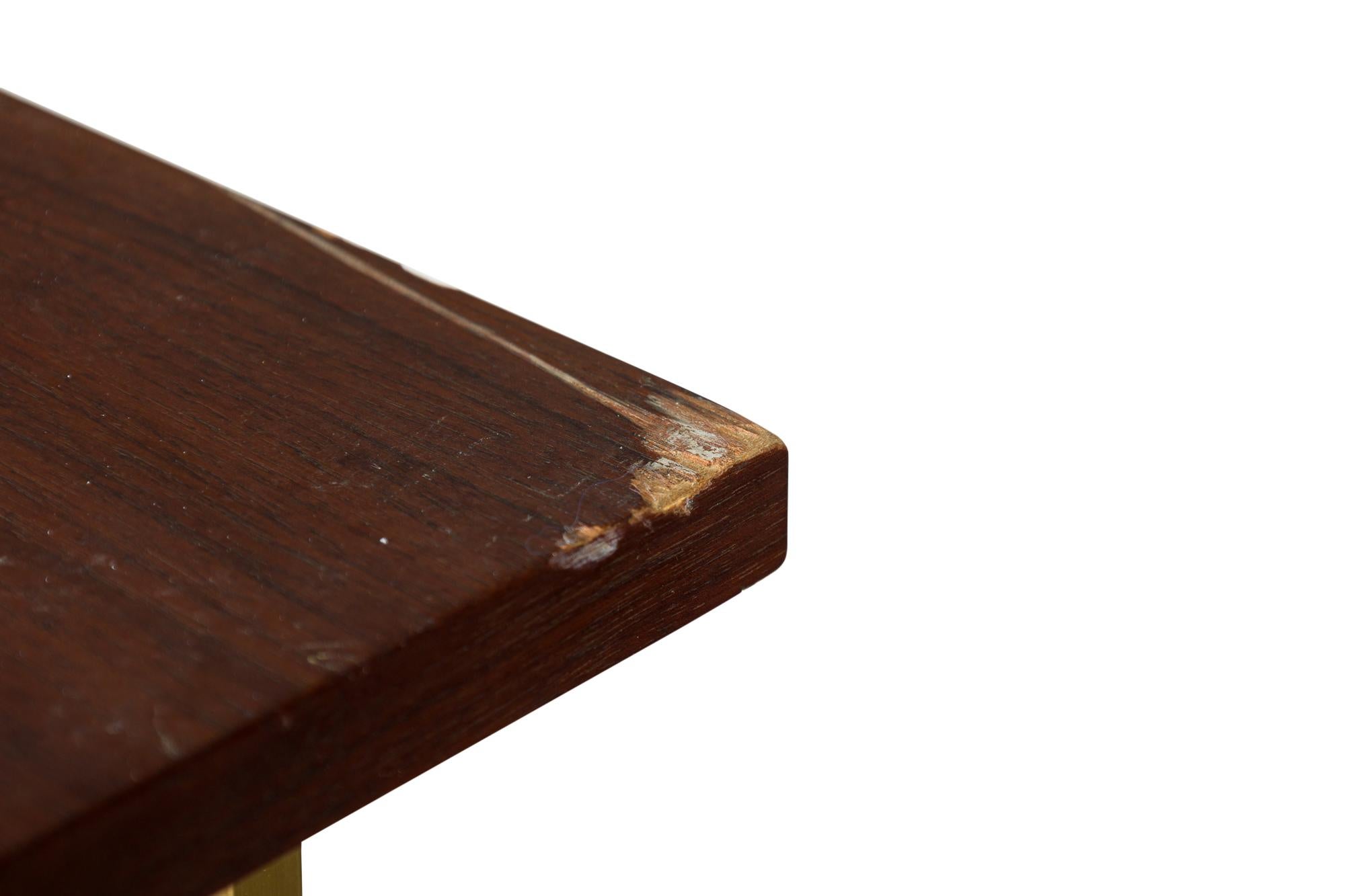 American Mid-Century brass and walnut etegere For Sale 3