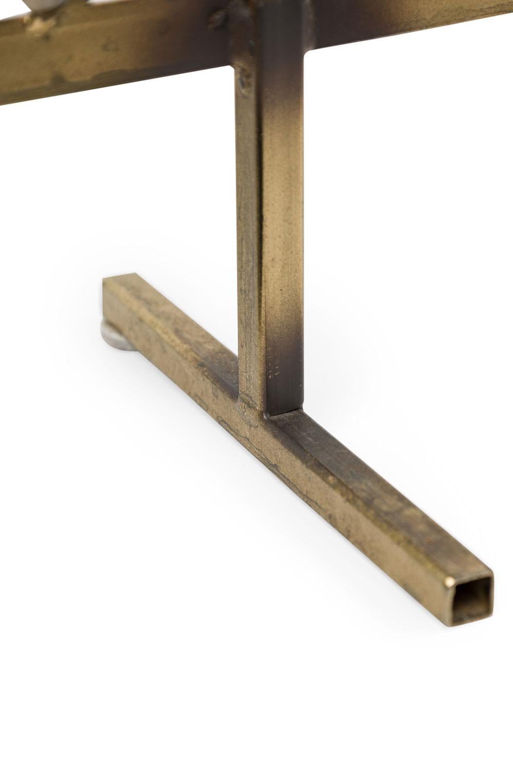 Ottone American Mid-Century Brass Model Of Ship By Curtis Jere in vendita