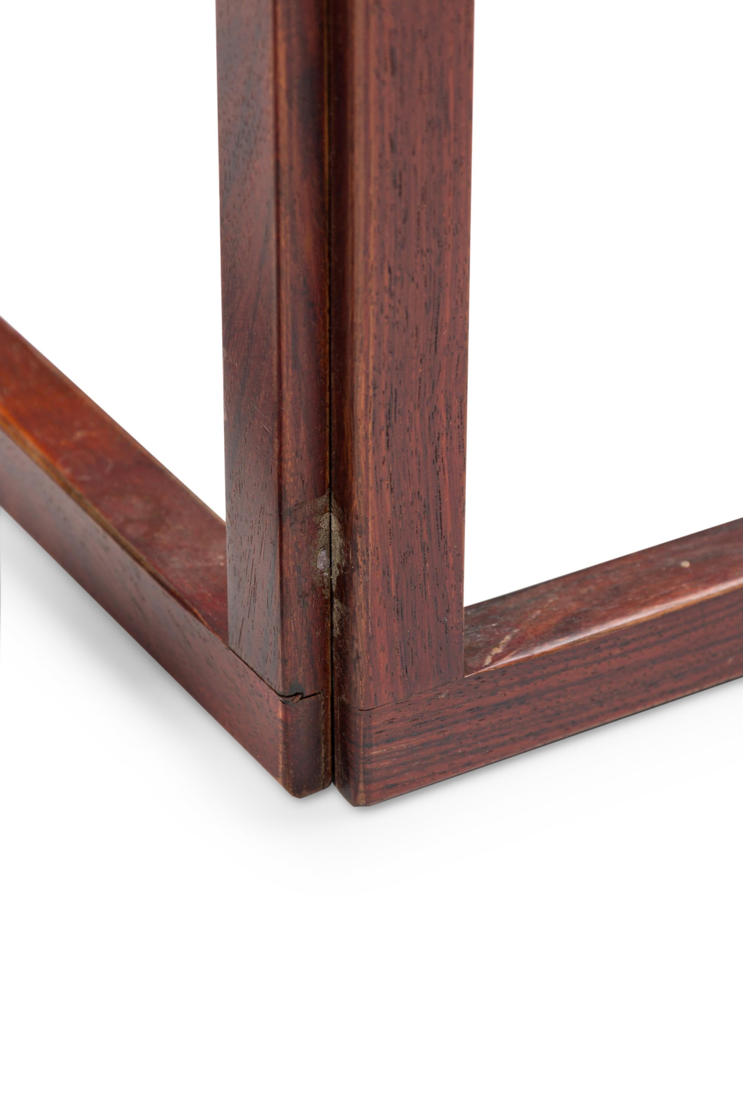 American Mid-Century Brazilian Rosewood Open Frame Cube Occasional Tables For Sale 1