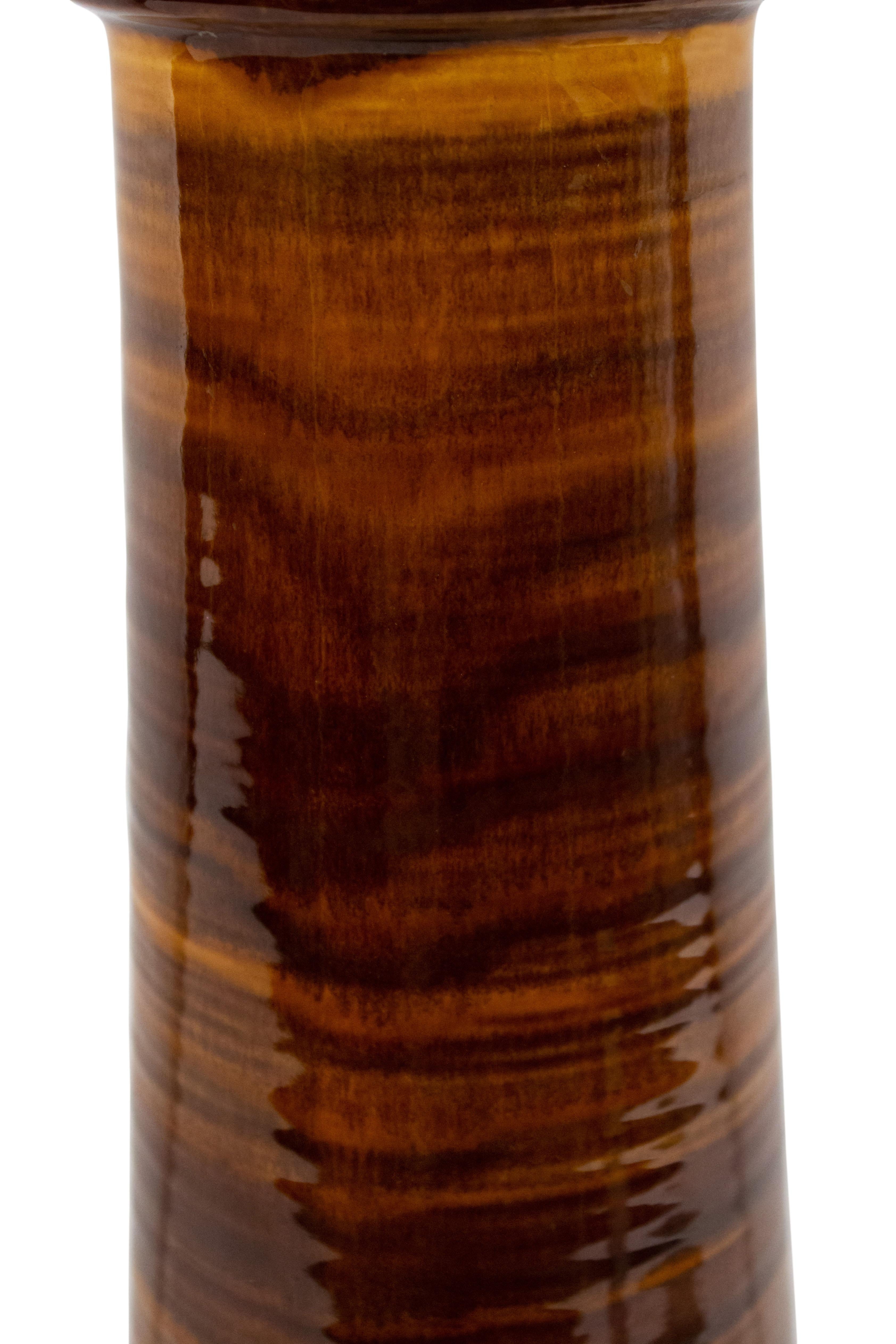 Amerikanische braune Keramik-Tischlampe aus der Mitte des Jahrhunderts (Moderne der Mitte des Jahrhunderts) im Angebot