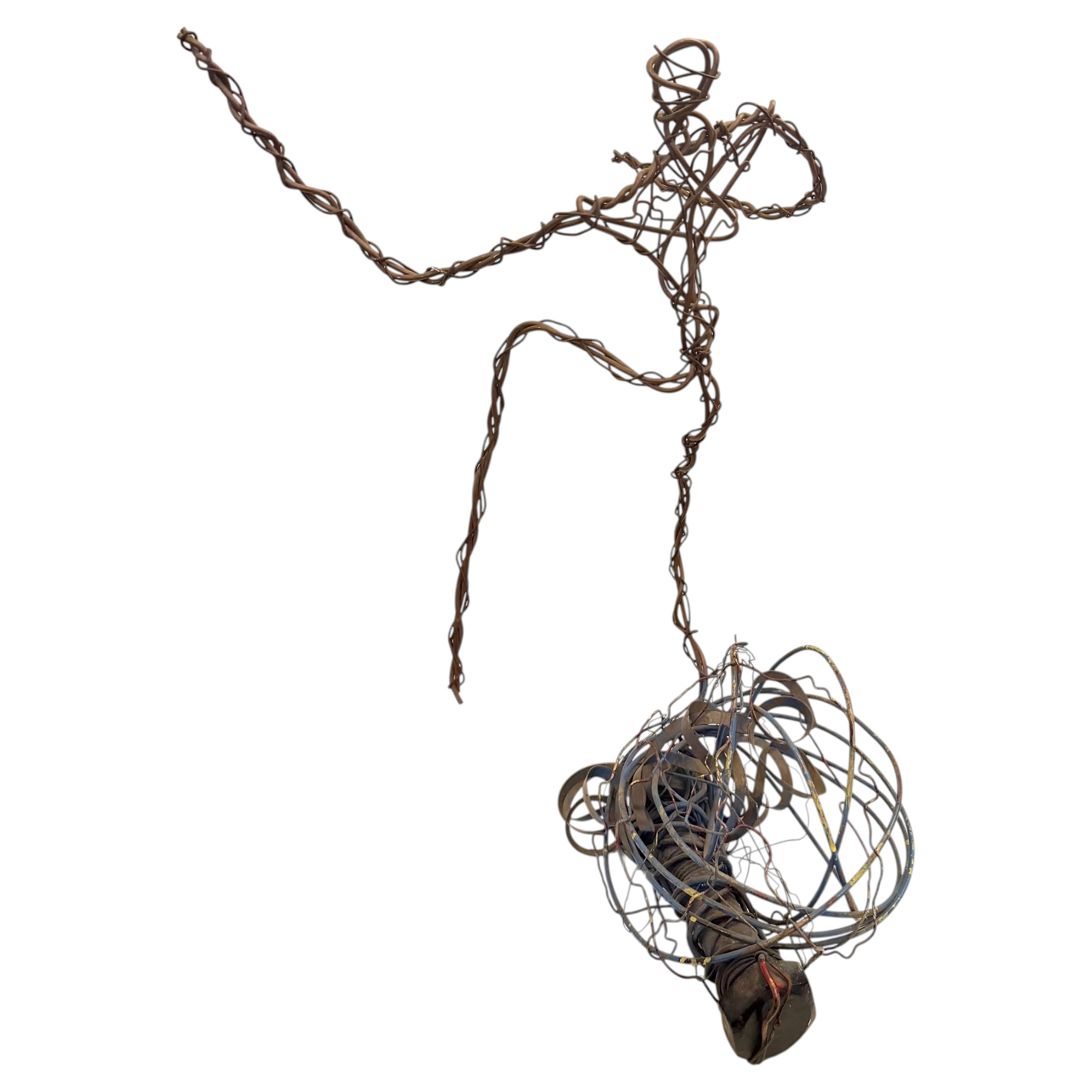 American Mid Century Brutalist Wire Sculpture For Sale