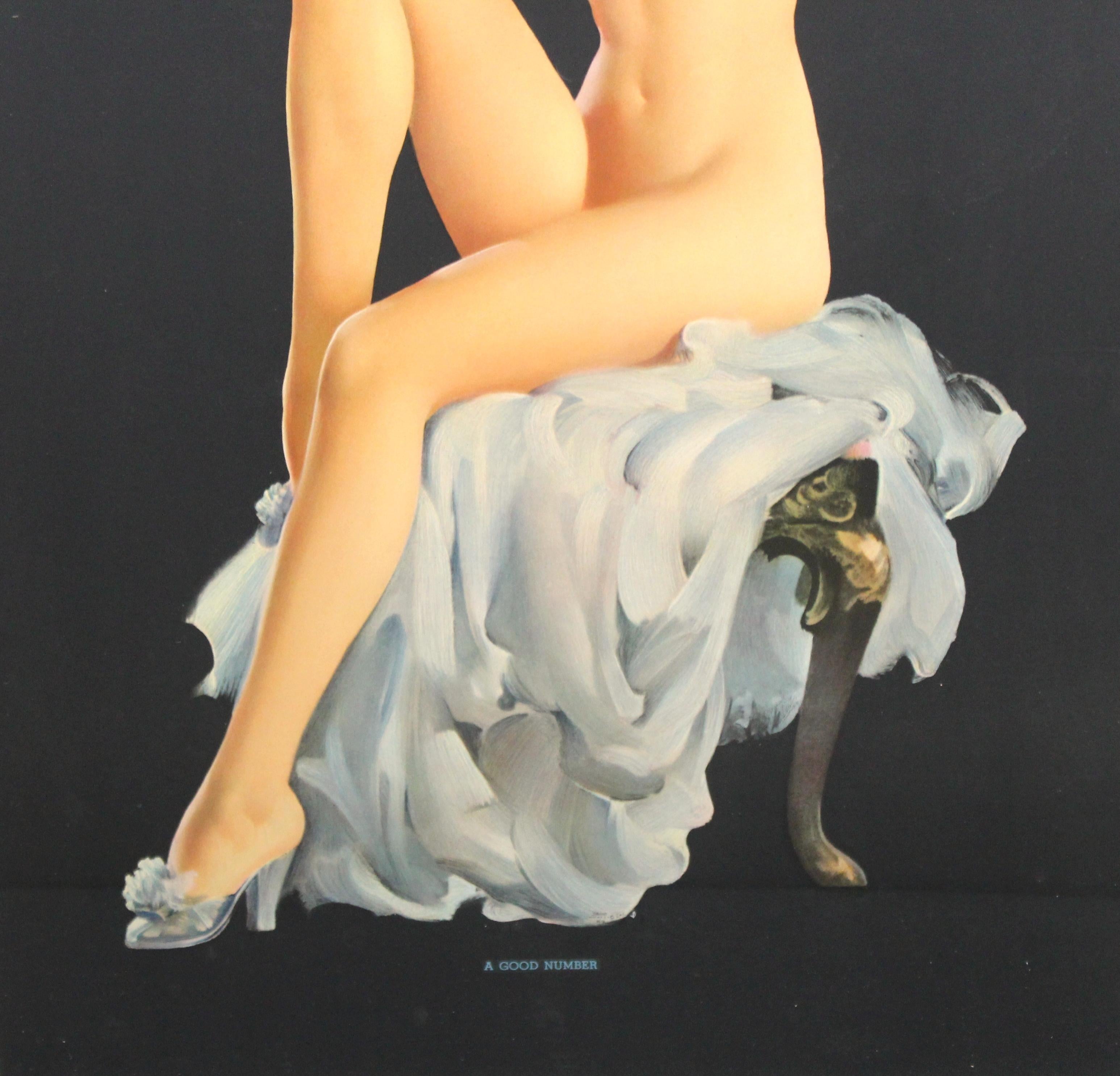 Gil Elvgren Haddon Sundblom Nackte Pin Up Mädchen-Kalenderplakat 3