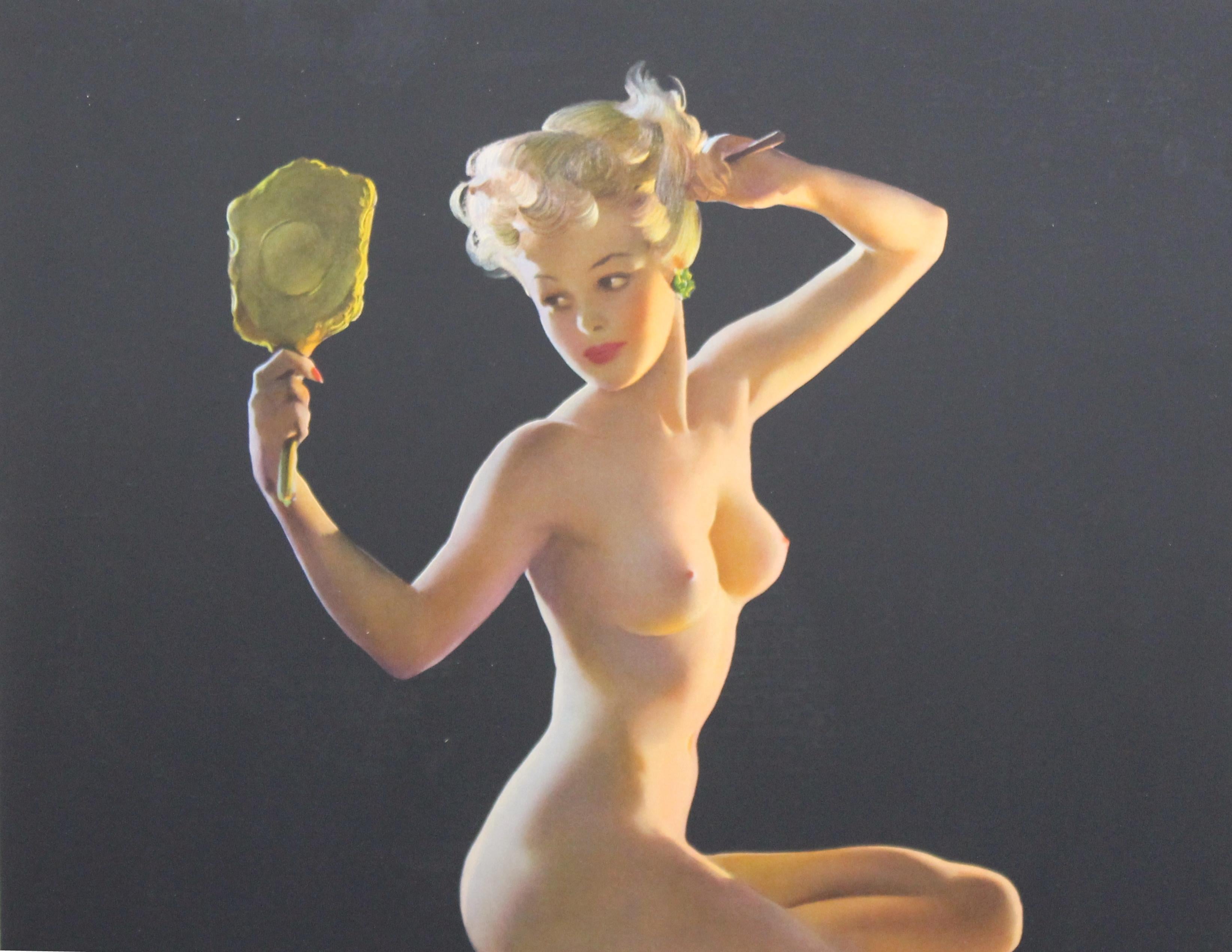 Gil Elvgren Haddon Sundblom Nackte Pin Up Mädchen-Kalenderplakat 6
