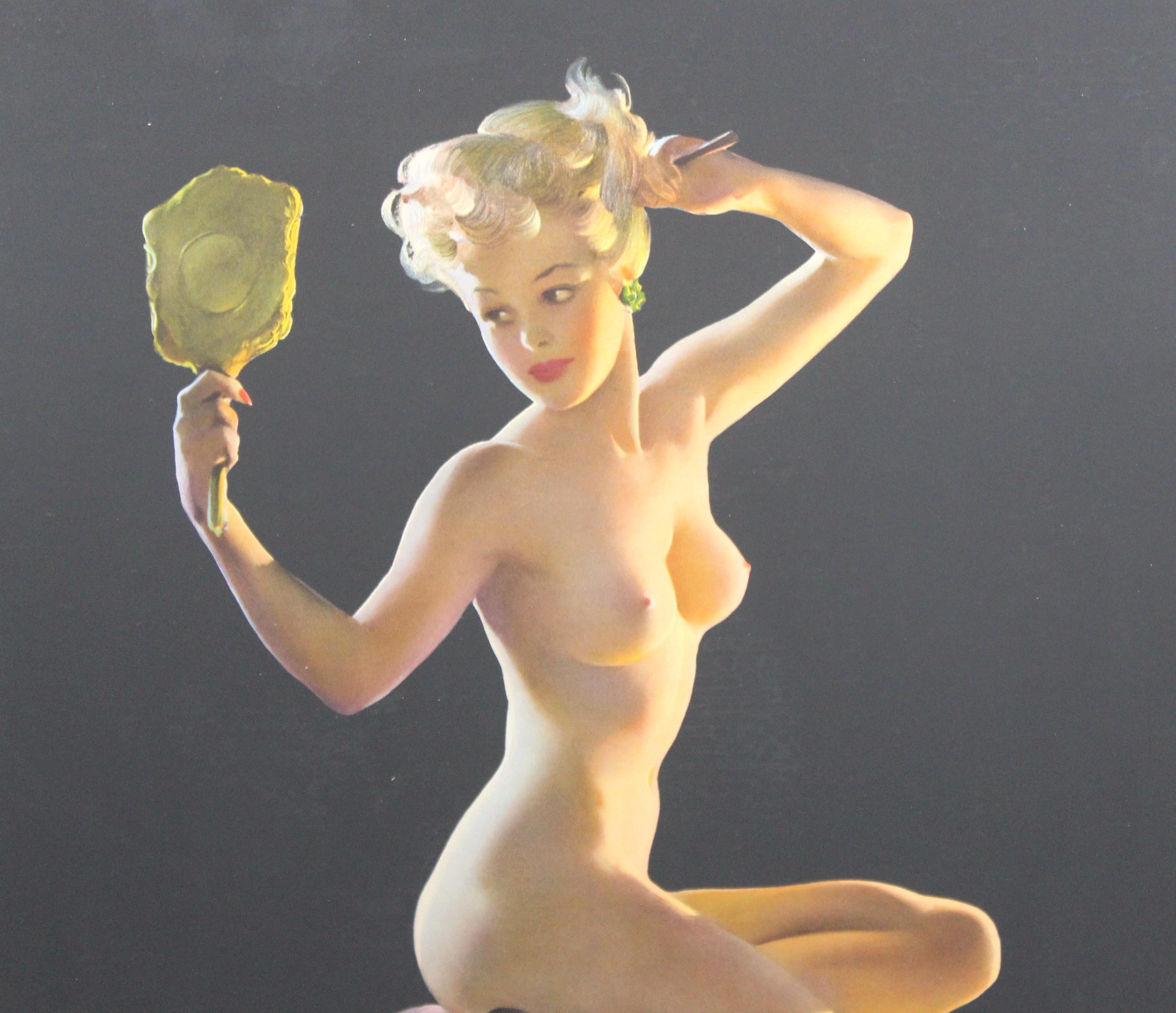 Gil Elvgren Haddon Sundblom Nackte Pin Up Mädchen-Kalenderplakat 8
