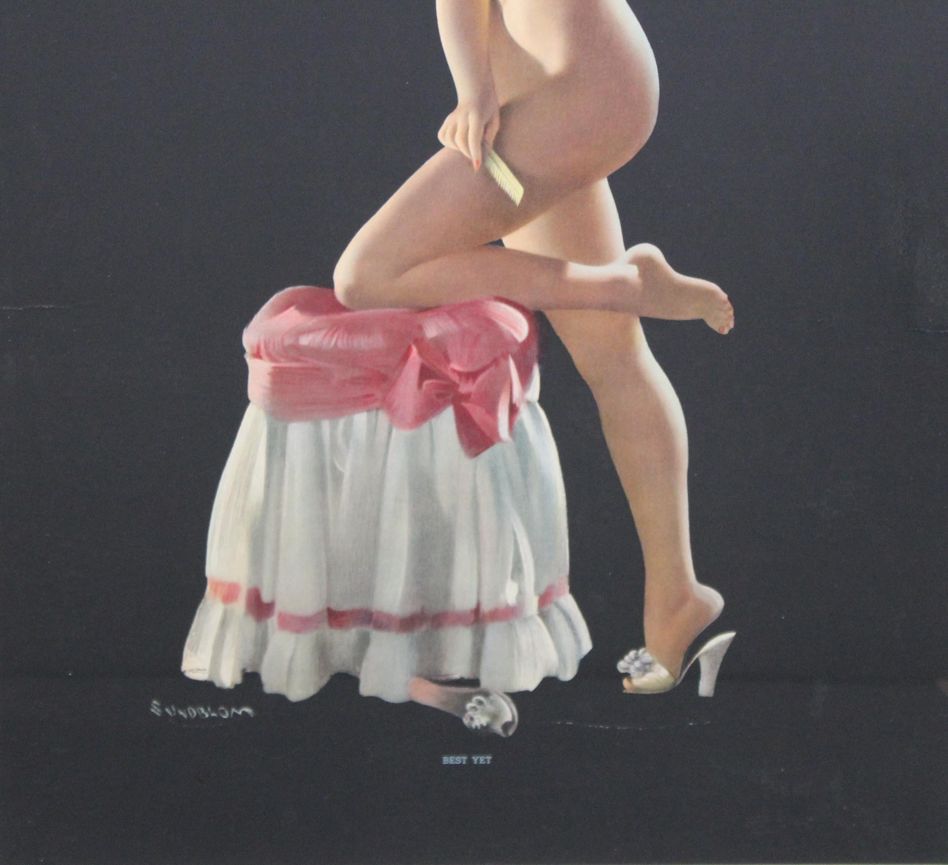 Gil Elvgren Haddon Sundblom Nackte Pin Up Mädchen-Kalenderplakat 12