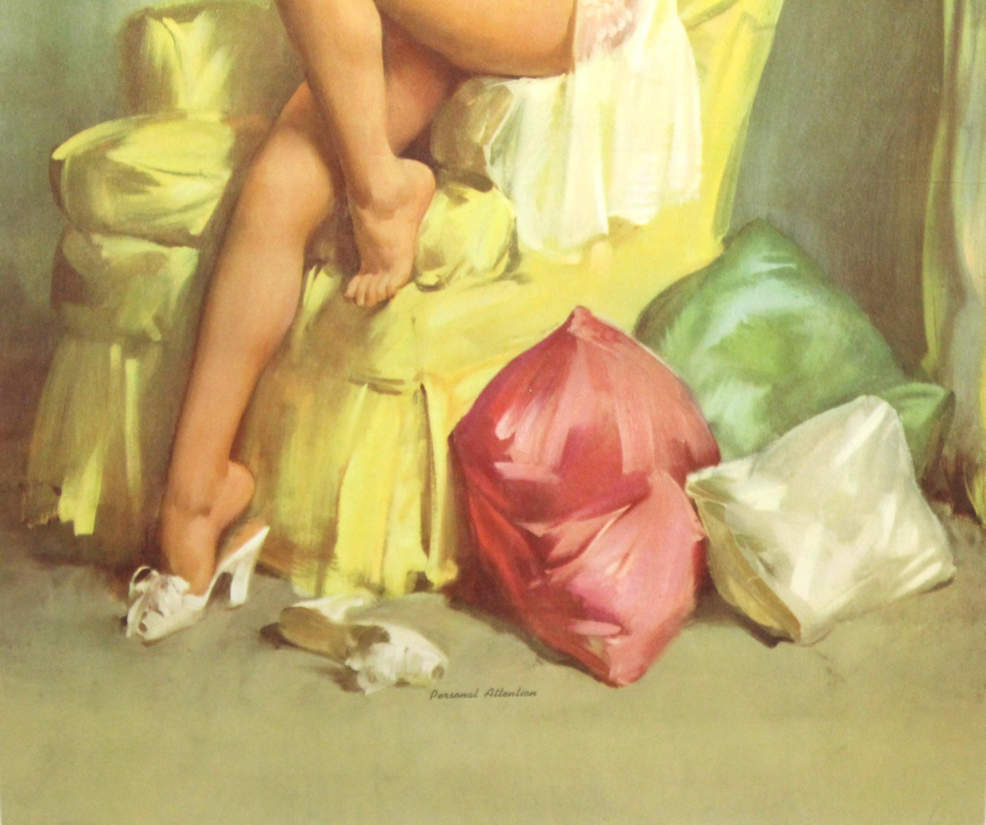 Gil Elvgren Haddon Sundblom Nackte Pin Up Mädchen-Kalenderplakat (amerikanisch)