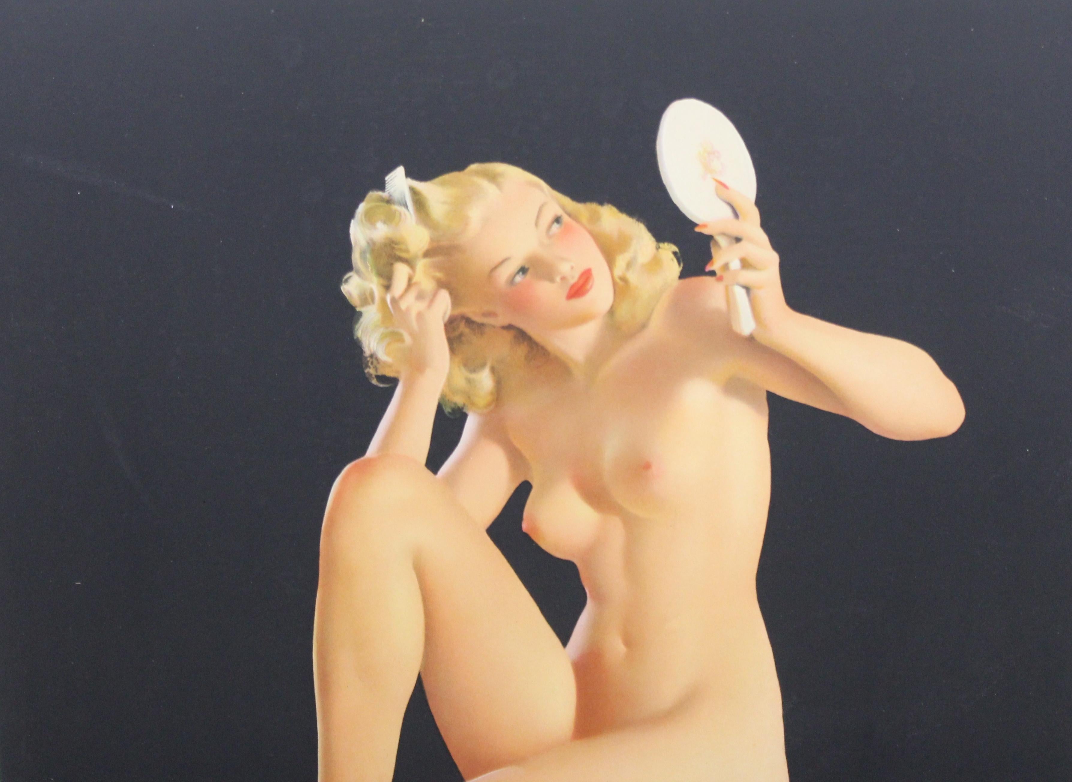 Gil Elvgren Haddon Sundblom Nackte Pin Up Mädchen-Kalenderplakat 2