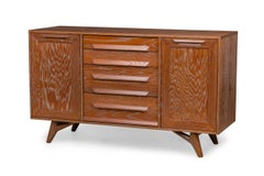 American Mid-Century Cerused Oak Four Drawer Credenza