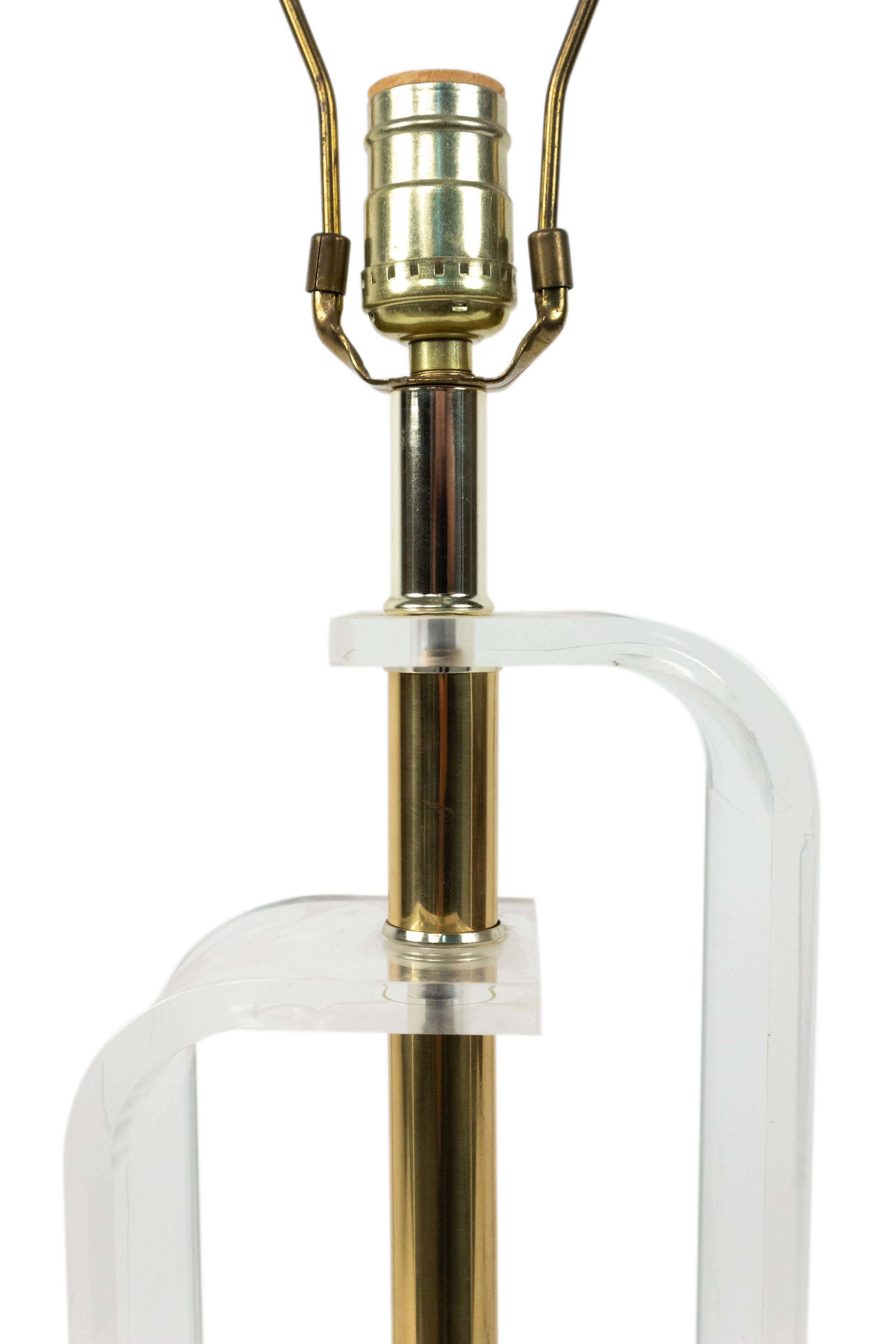 Mid-Century Modern American Midcentury Chrome and Lucite Table Lamp For Sale