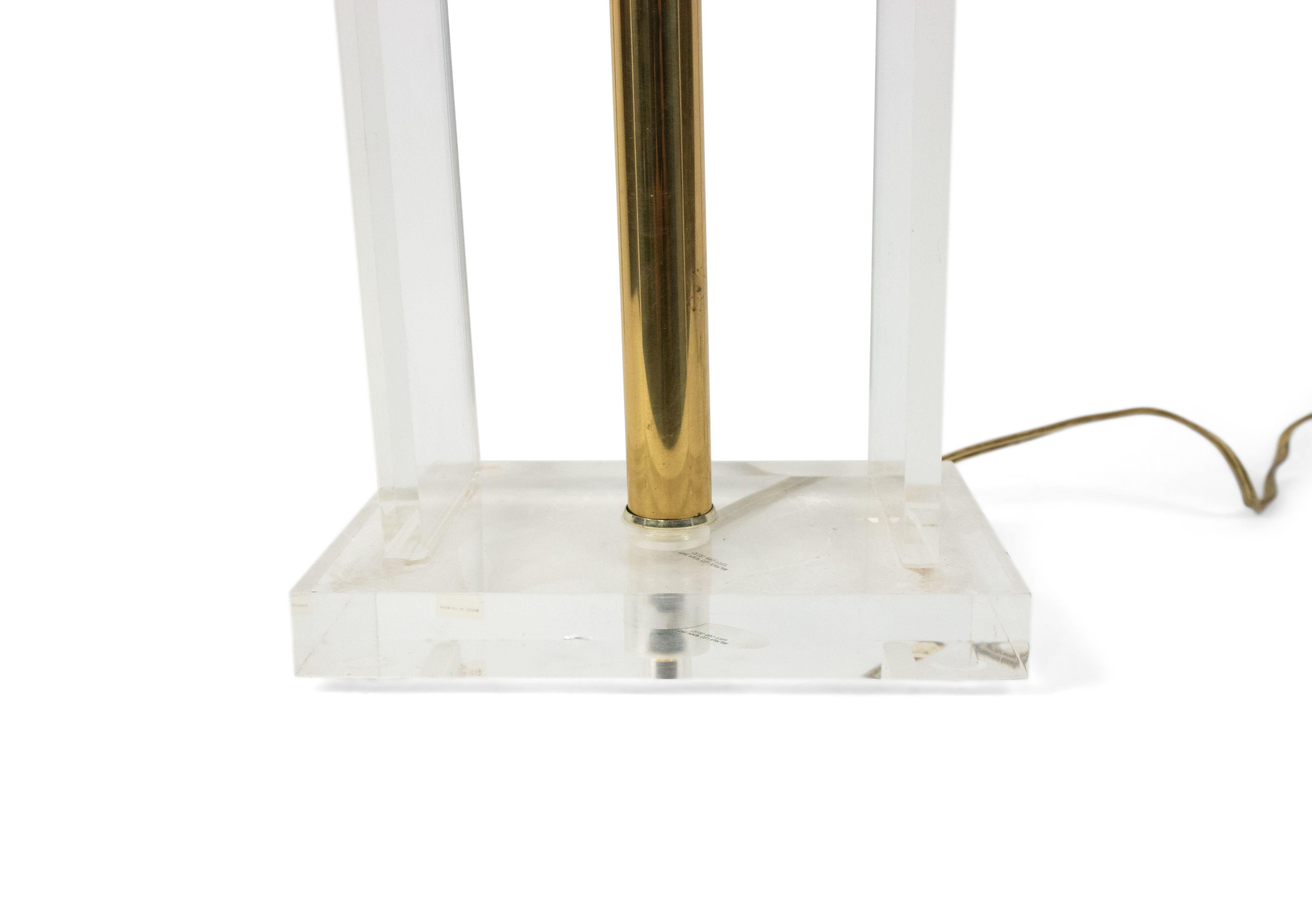 American Midcentury Chrome and Lucite Table Lamp In Good Condition For Sale In New York, NY