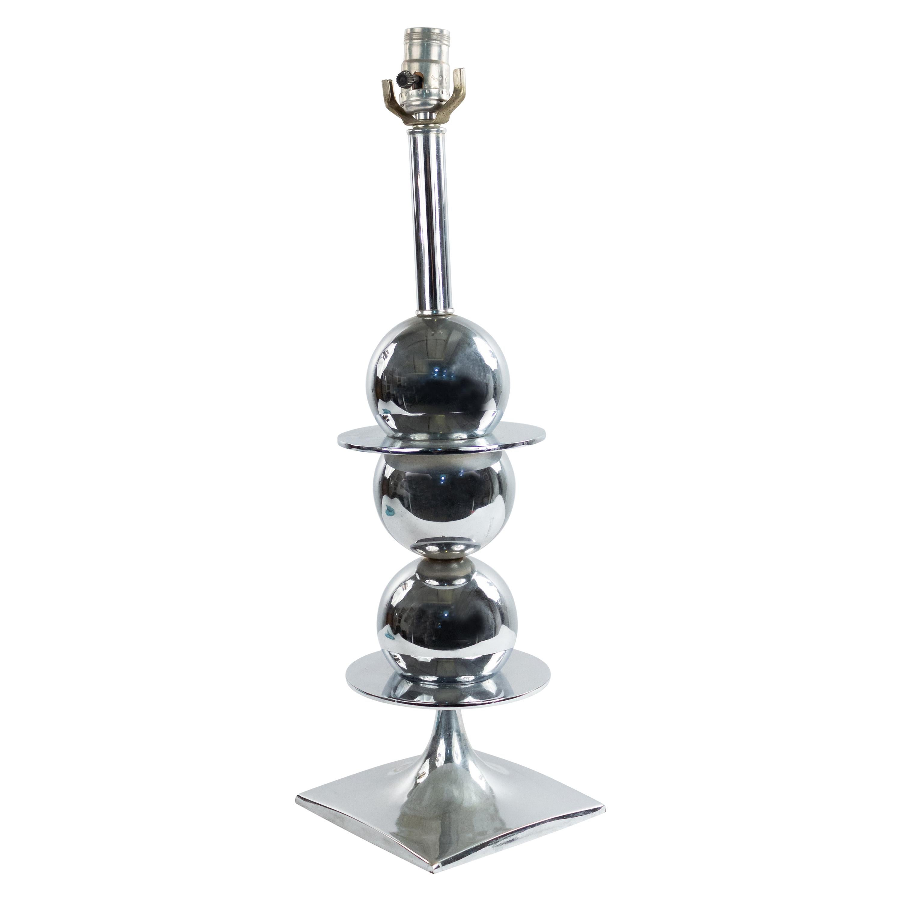 American Midcentury Chrome Table Lamp For Sale